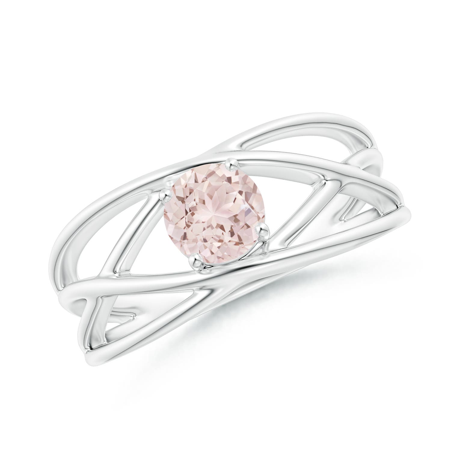 A - Morganite / 0.42 CT / 14 KT White Gold