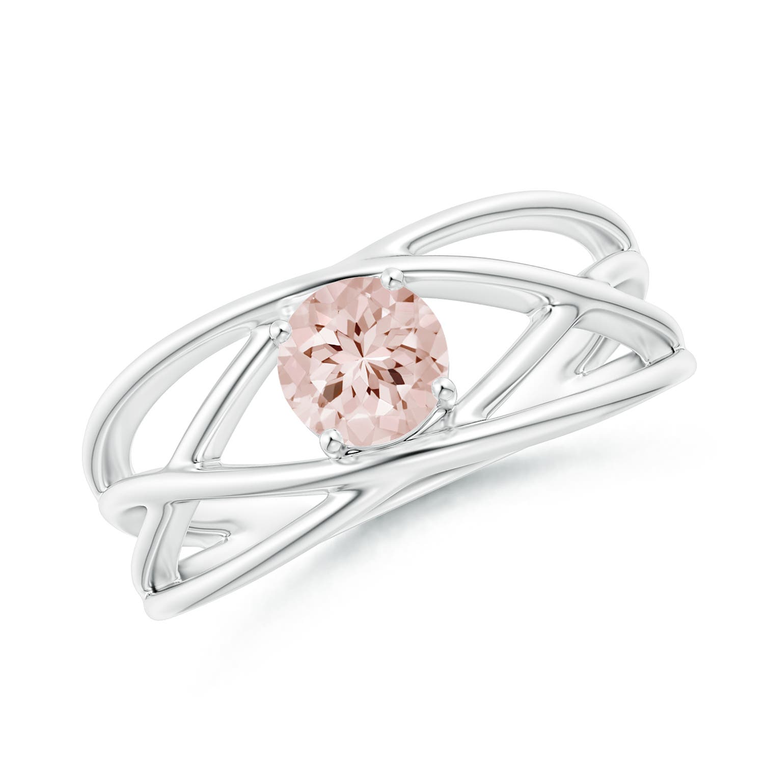 AA - Morganite / 0.42 CT / 14 KT White Gold