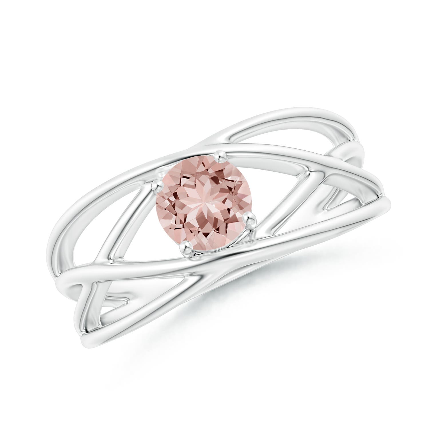 AAAA - Morganite / 0.42 CT / 14 KT White Gold