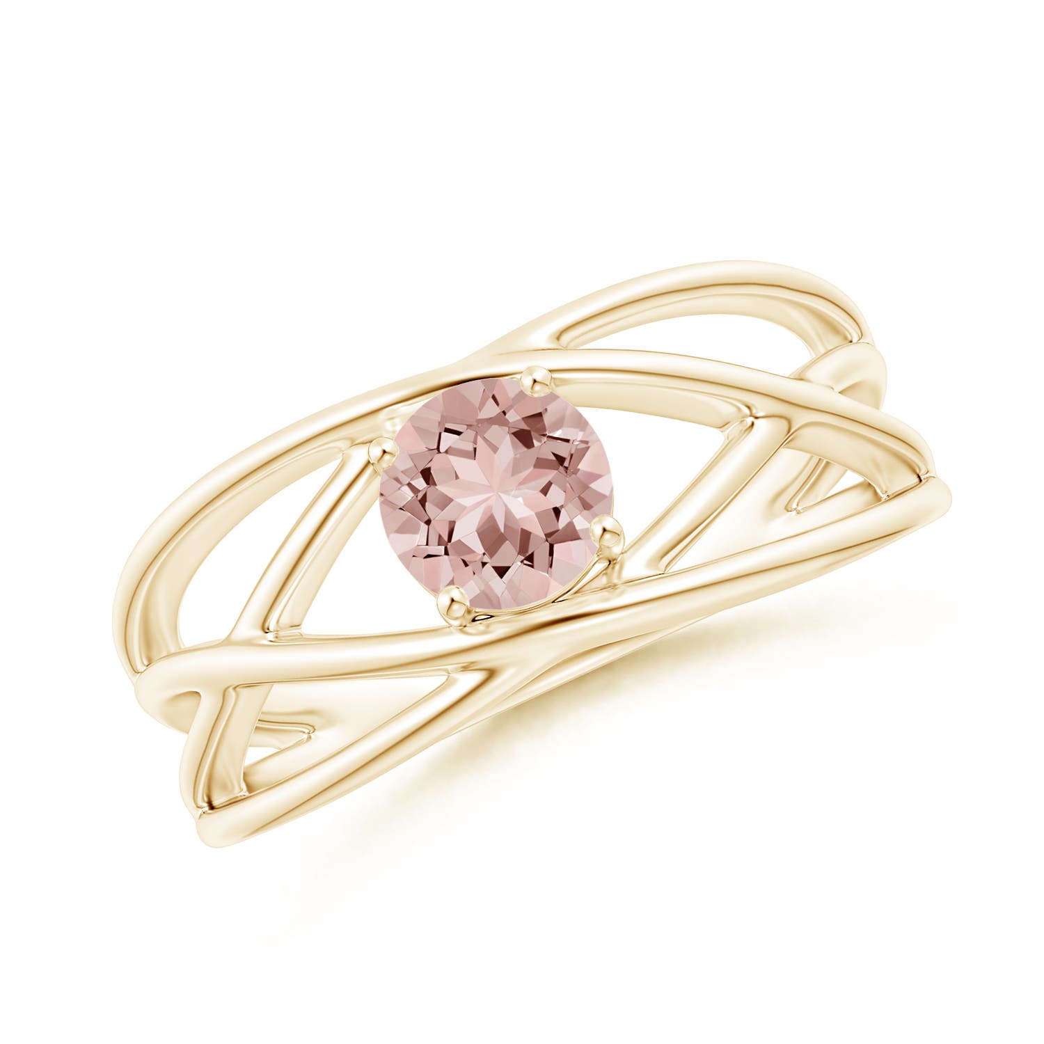 AAAA - Morganite / 0.42 CT / 14 KT Yellow Gold