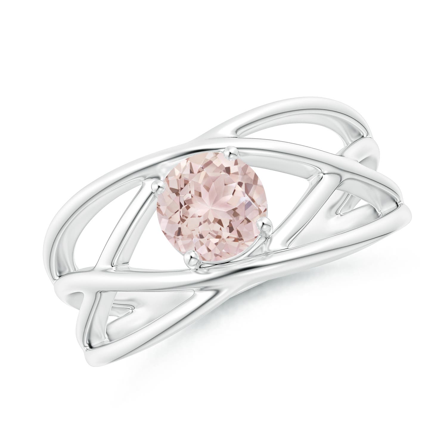 A - Morganite / 0.7 CT / 14 KT White Gold