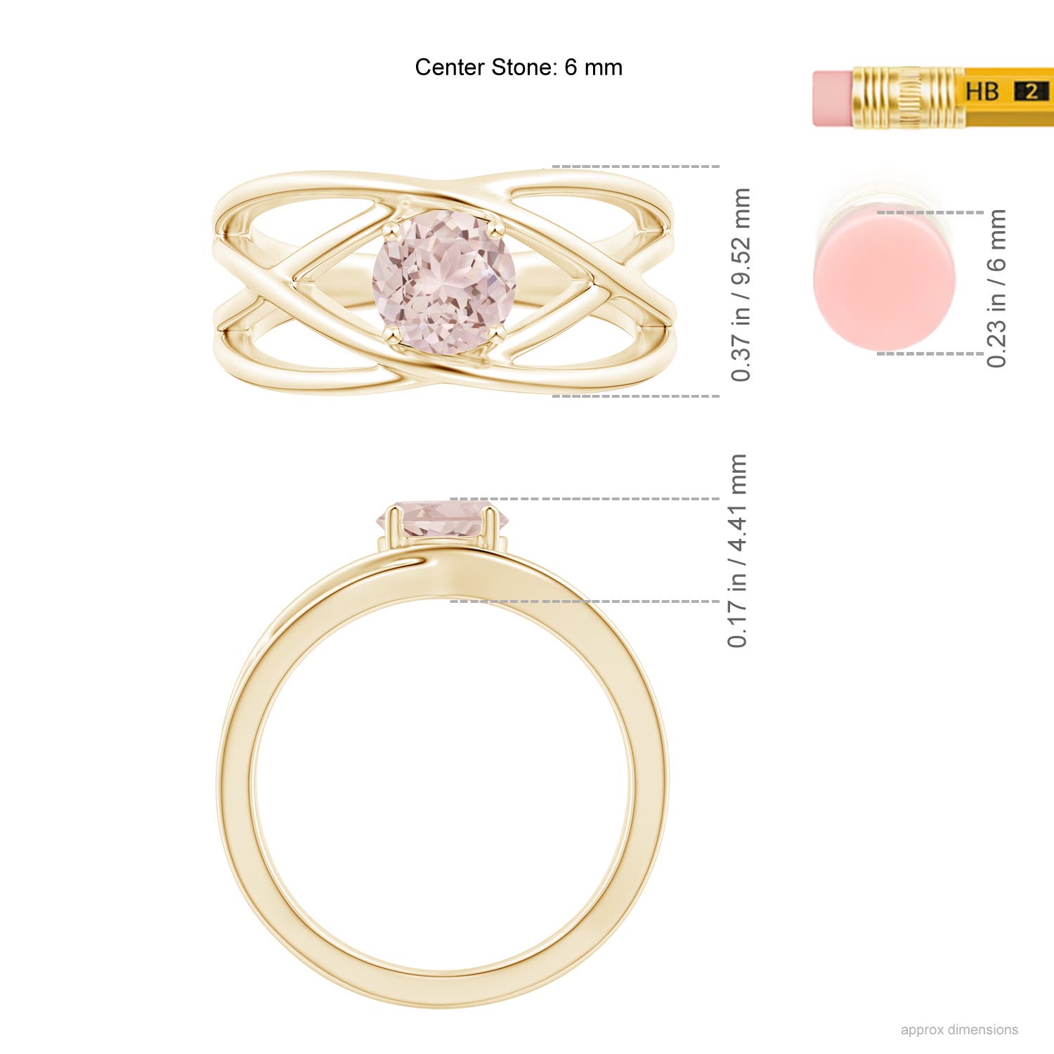 A - Morganite / 0.7 CT / 14 KT Yellow Gold