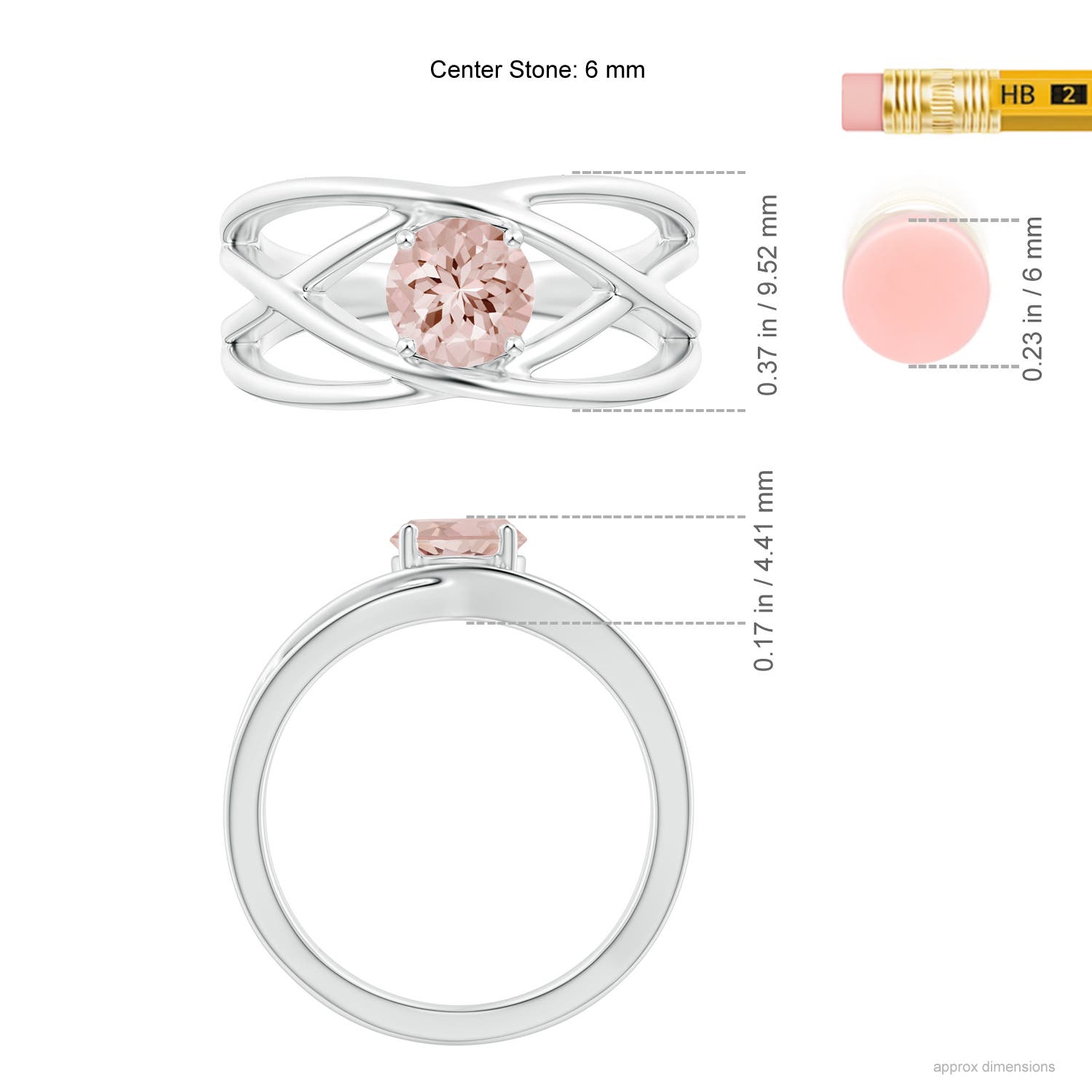 AA - Morganite / 0.7 CT / 14 KT White Gold