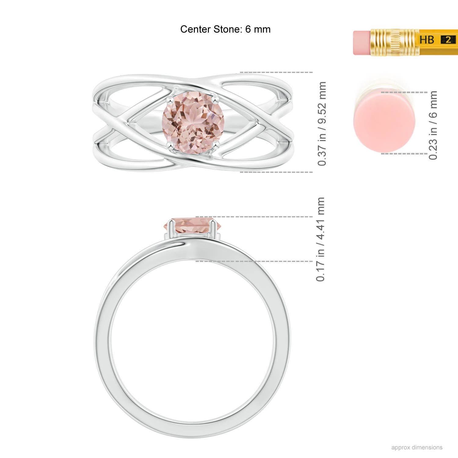 AAA - Morganite / 0.7 CT / 14 KT White Gold