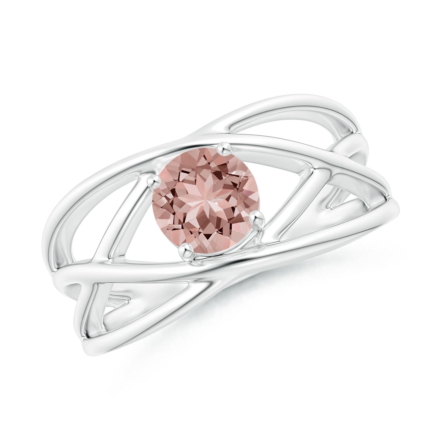 AAAA - Morganite / 0.7 CT / 14 KT White Gold