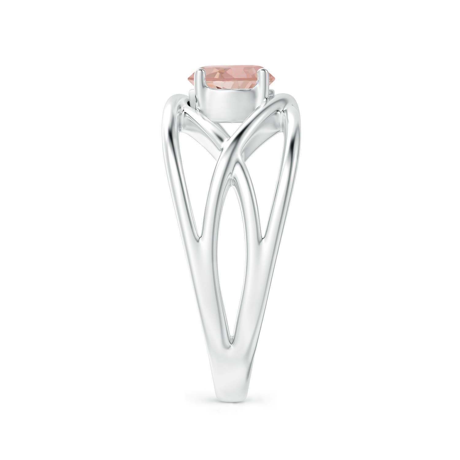 AAAA - Morganite / 0.7 CT / 14 KT White Gold