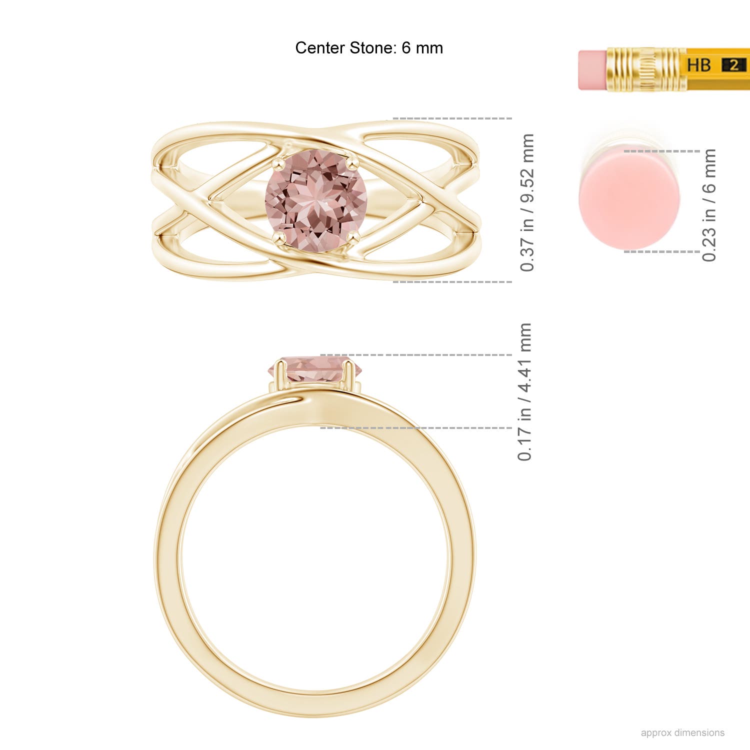 AAAA - Morganite / 0.7 CT / 14 KT Yellow Gold