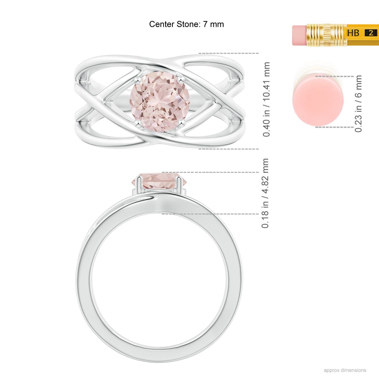 A - Morganite / 1.1 CT / 14 KT White Gold