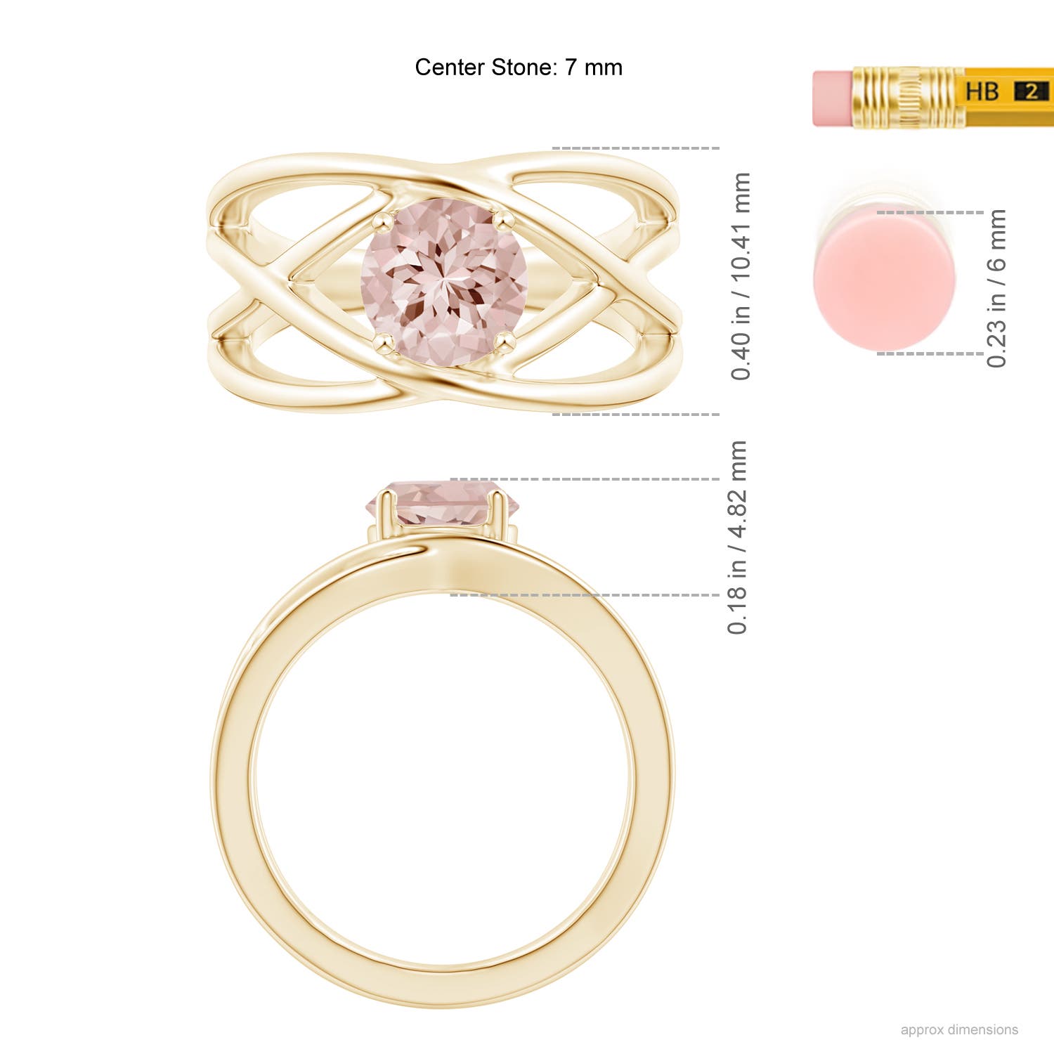 AA - Morganite / 1.1 CT / 14 KT Yellow Gold