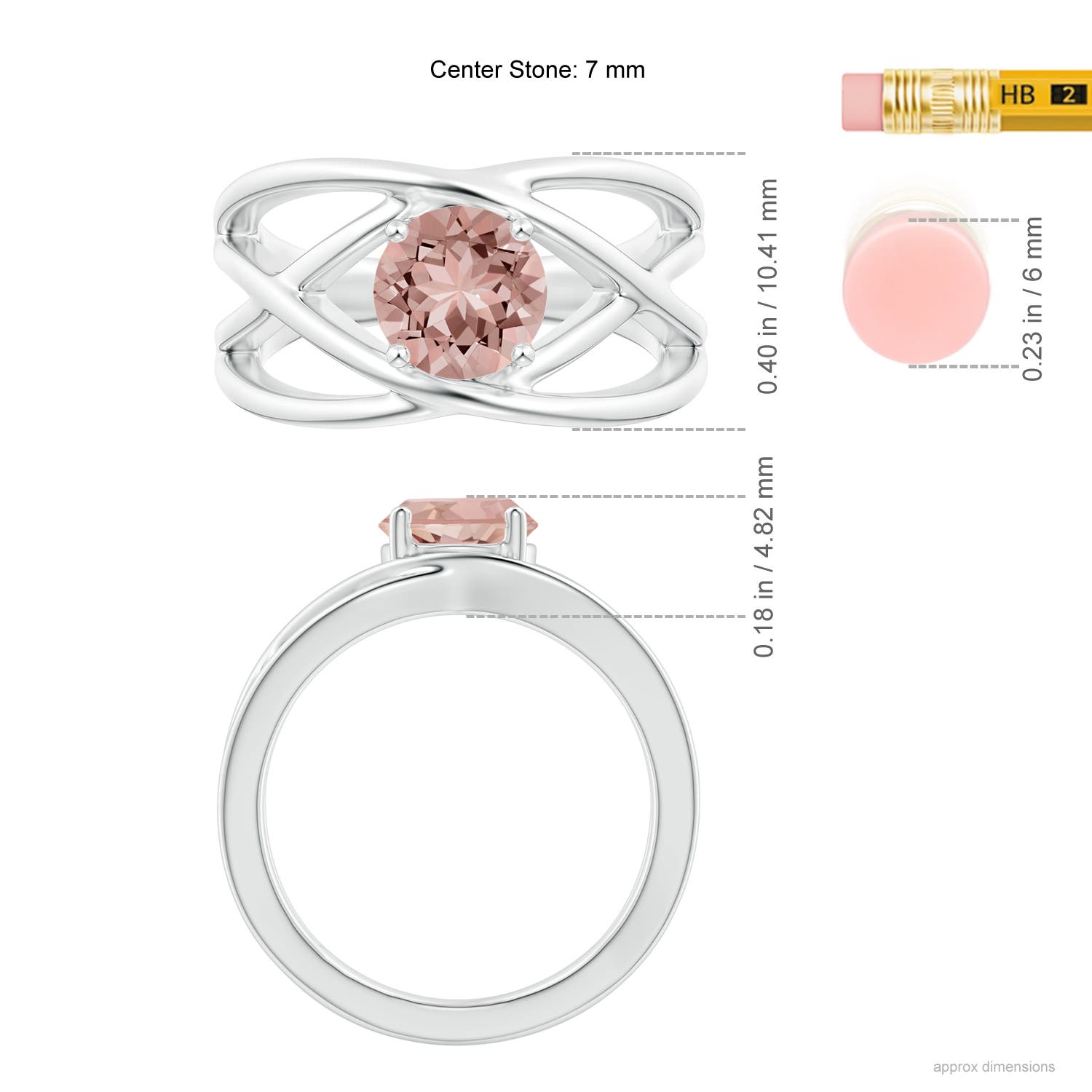 AAAA - Morganite / 1.1 CT / 14 KT White Gold