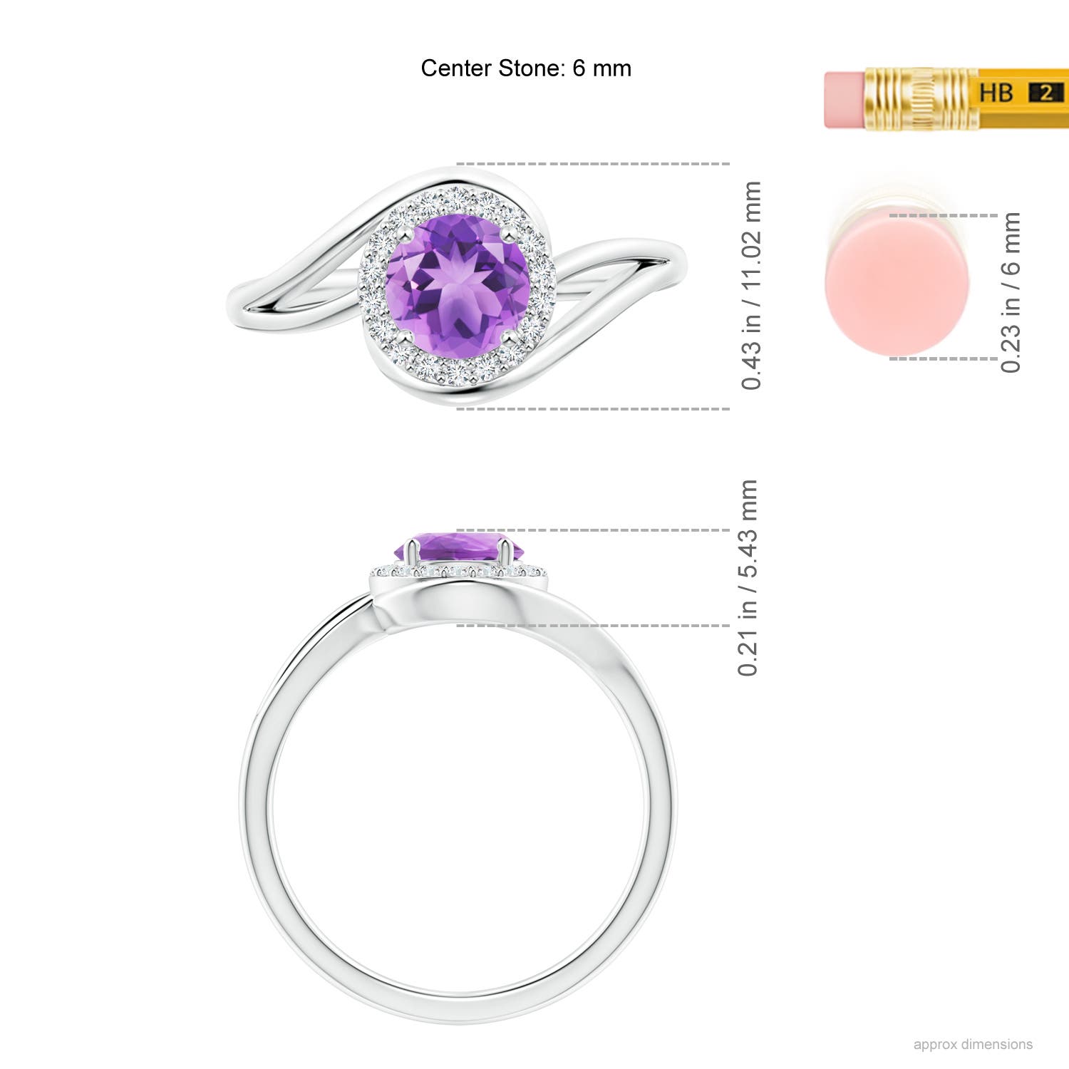 A - Amethyst / 0.91 CT / 14 KT White Gold