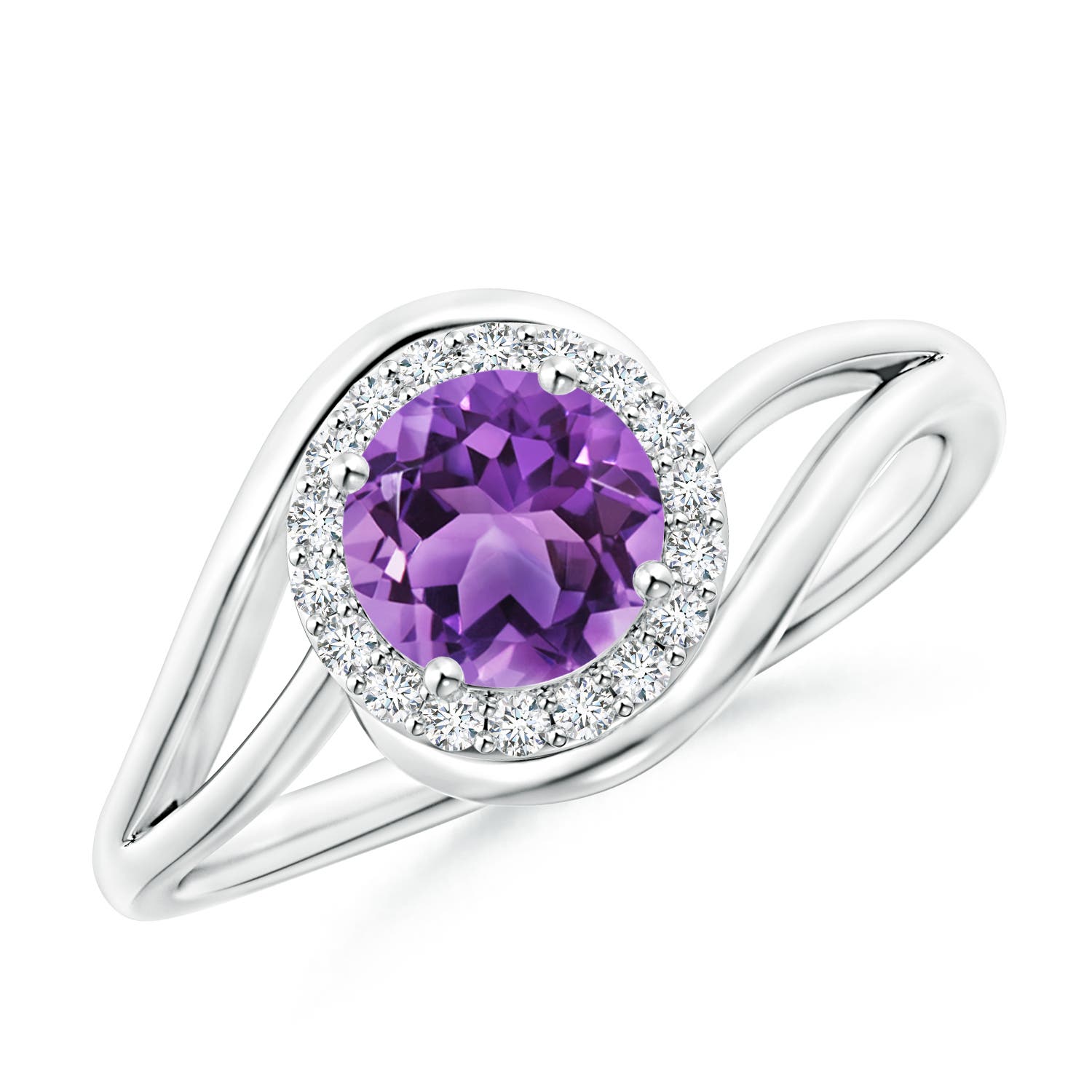 AA - Amethyst / 0.91 CT / 14 KT White Gold