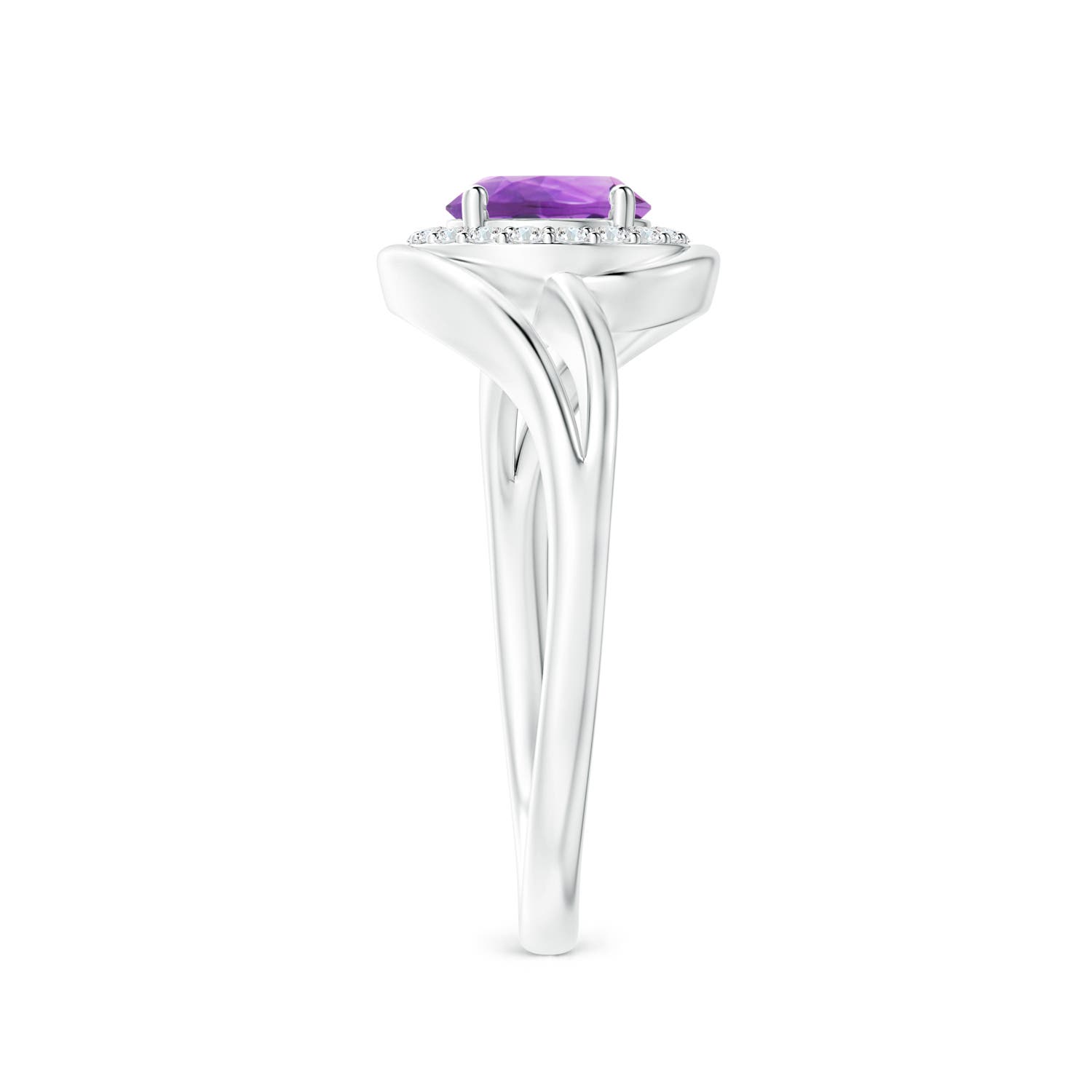 AA - Amethyst / 0.91 CT / 14 KT White Gold