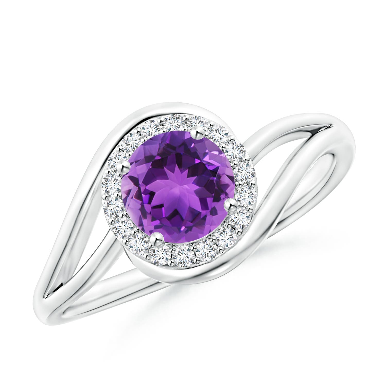 AAA - Amethyst / 0.91 CT / 14 KT White Gold