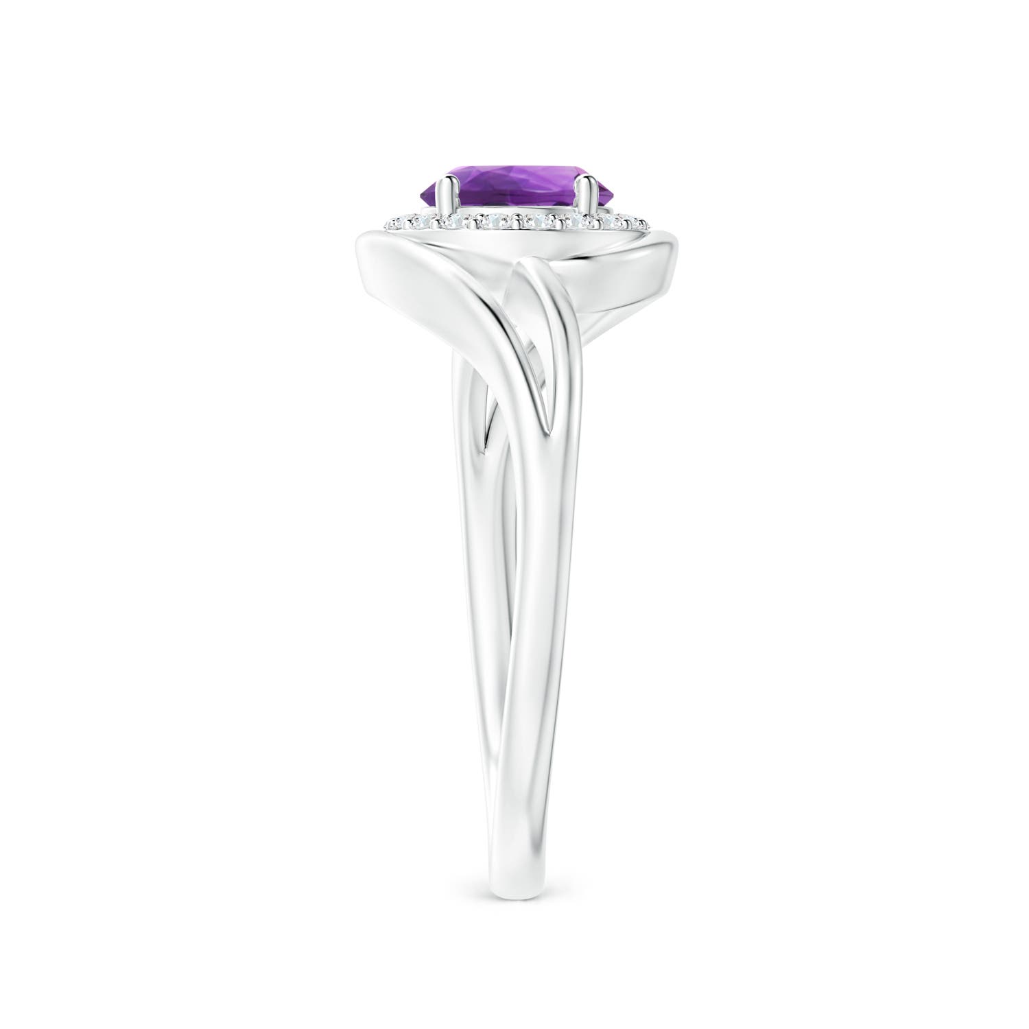 AAA - Amethyst / 0.91 CT / 14 KT White Gold