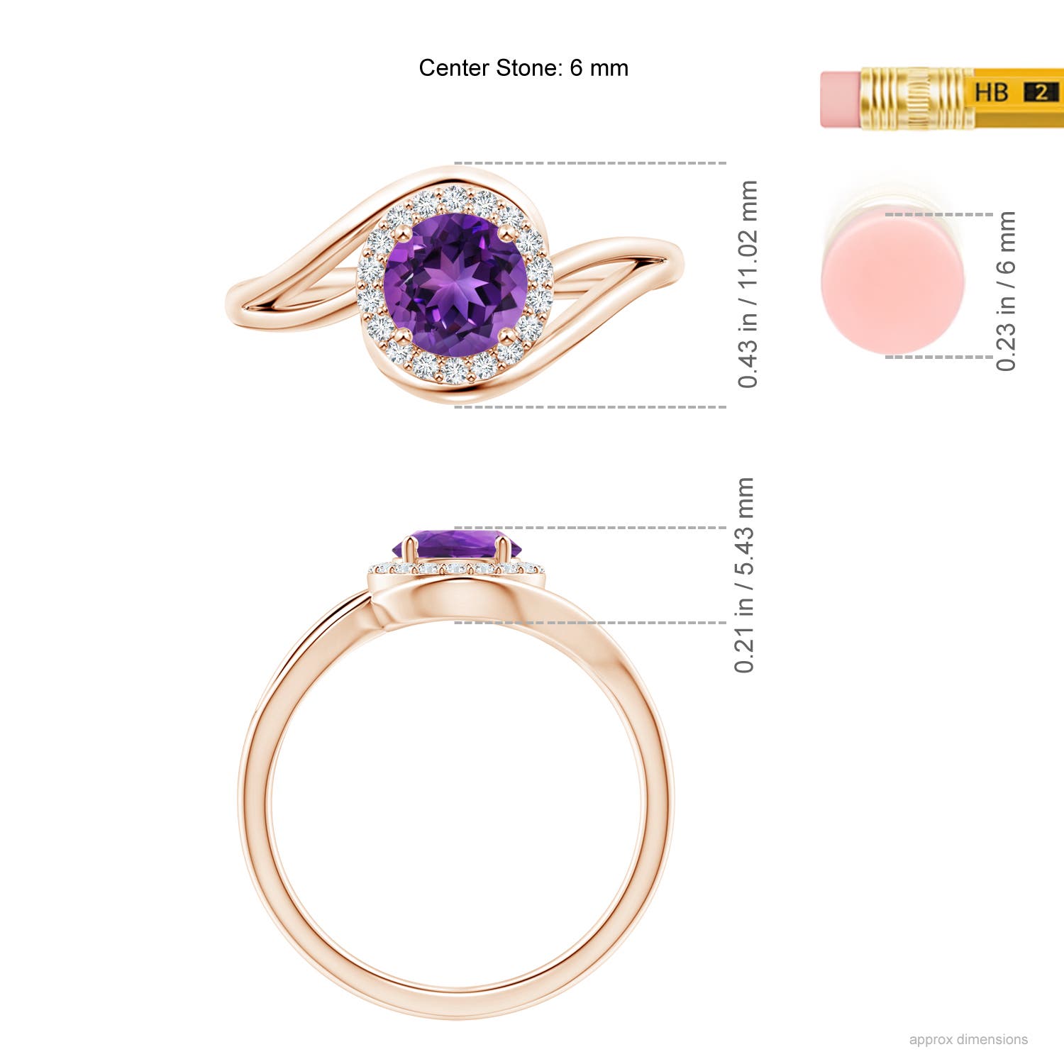 AAAA - Amethyst / 0.91 CT / 14 KT Rose Gold