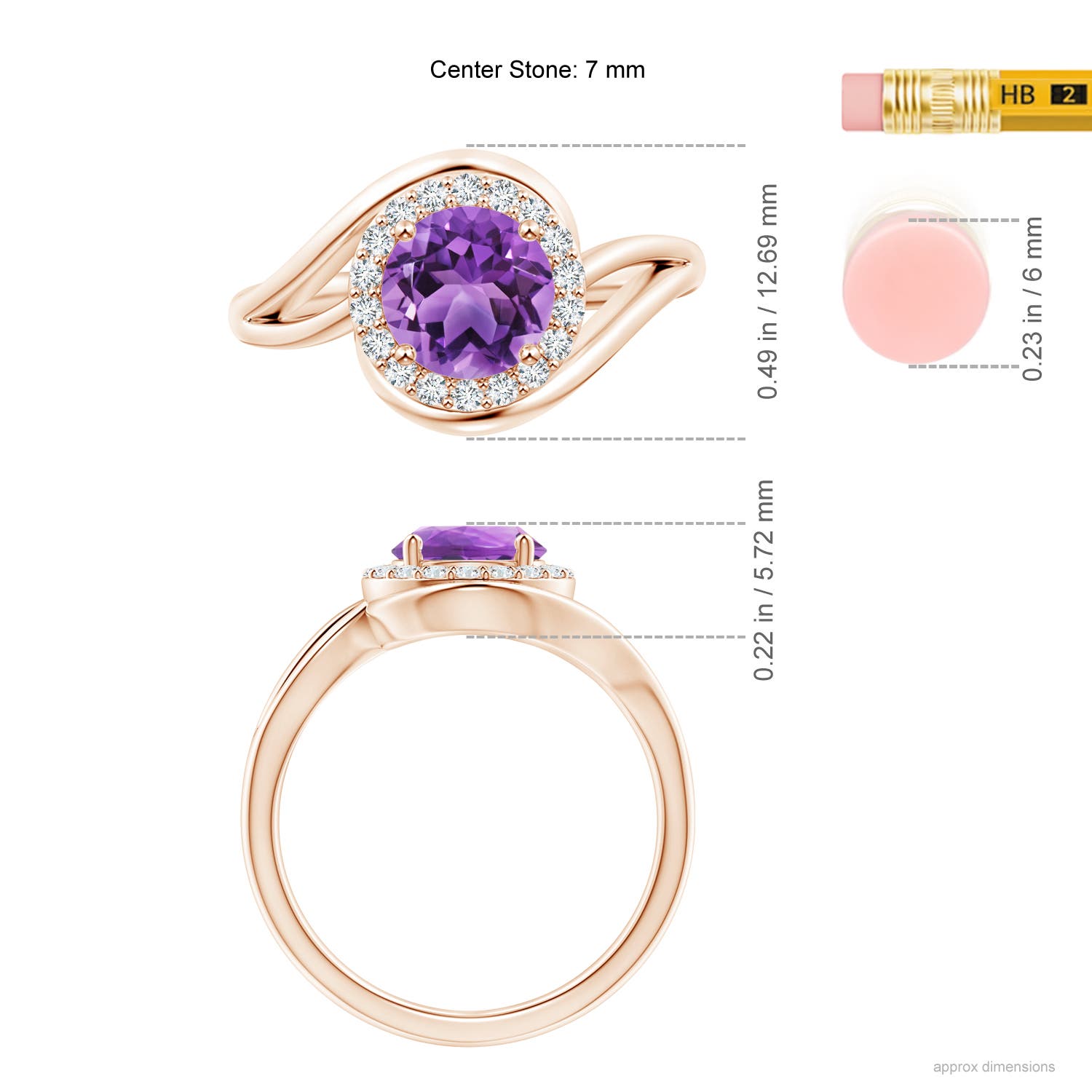 AA - Amethyst / 1.33 CT / 14 KT Rose Gold