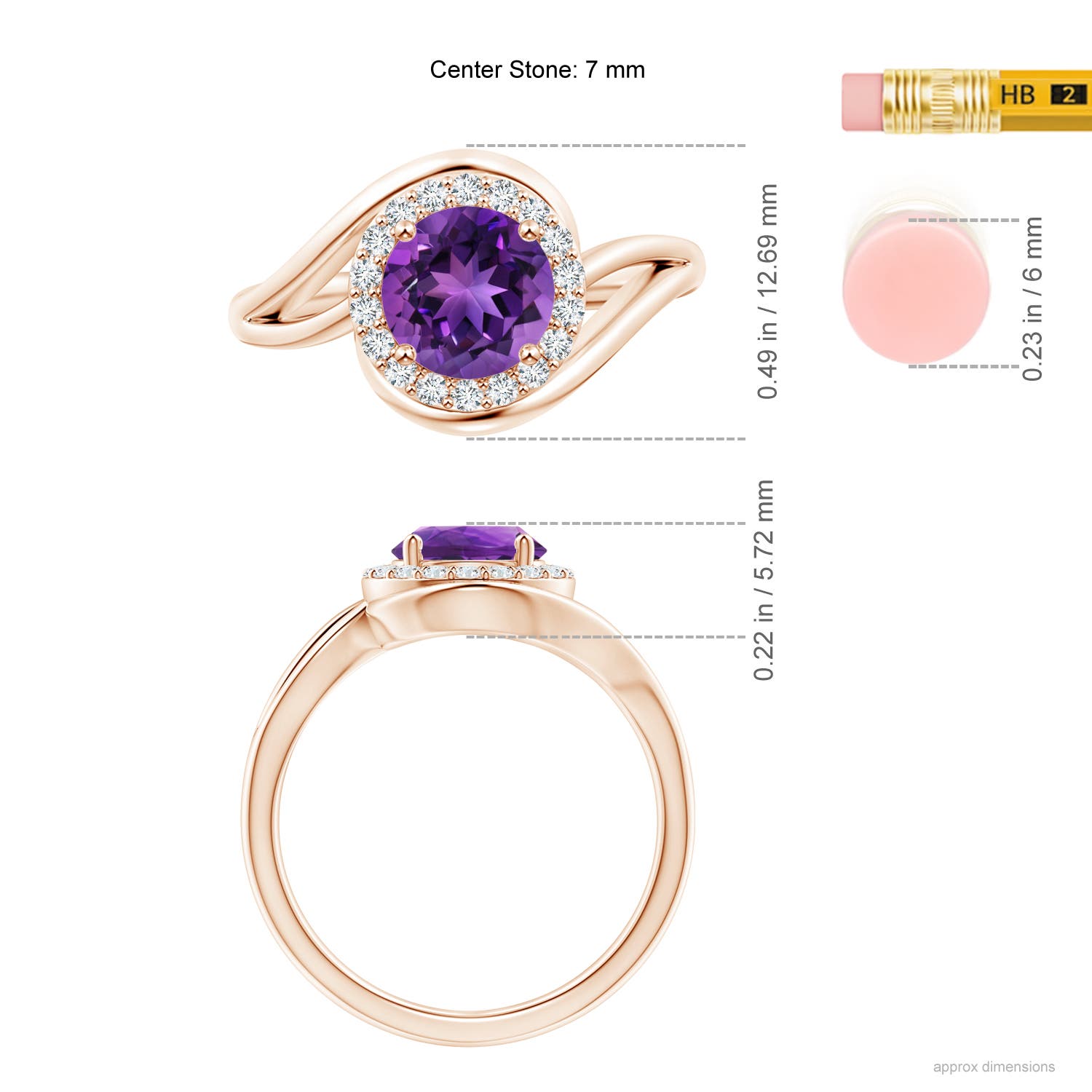 AAAA - Amethyst / 1.33 CT / 14 KT Rose Gold