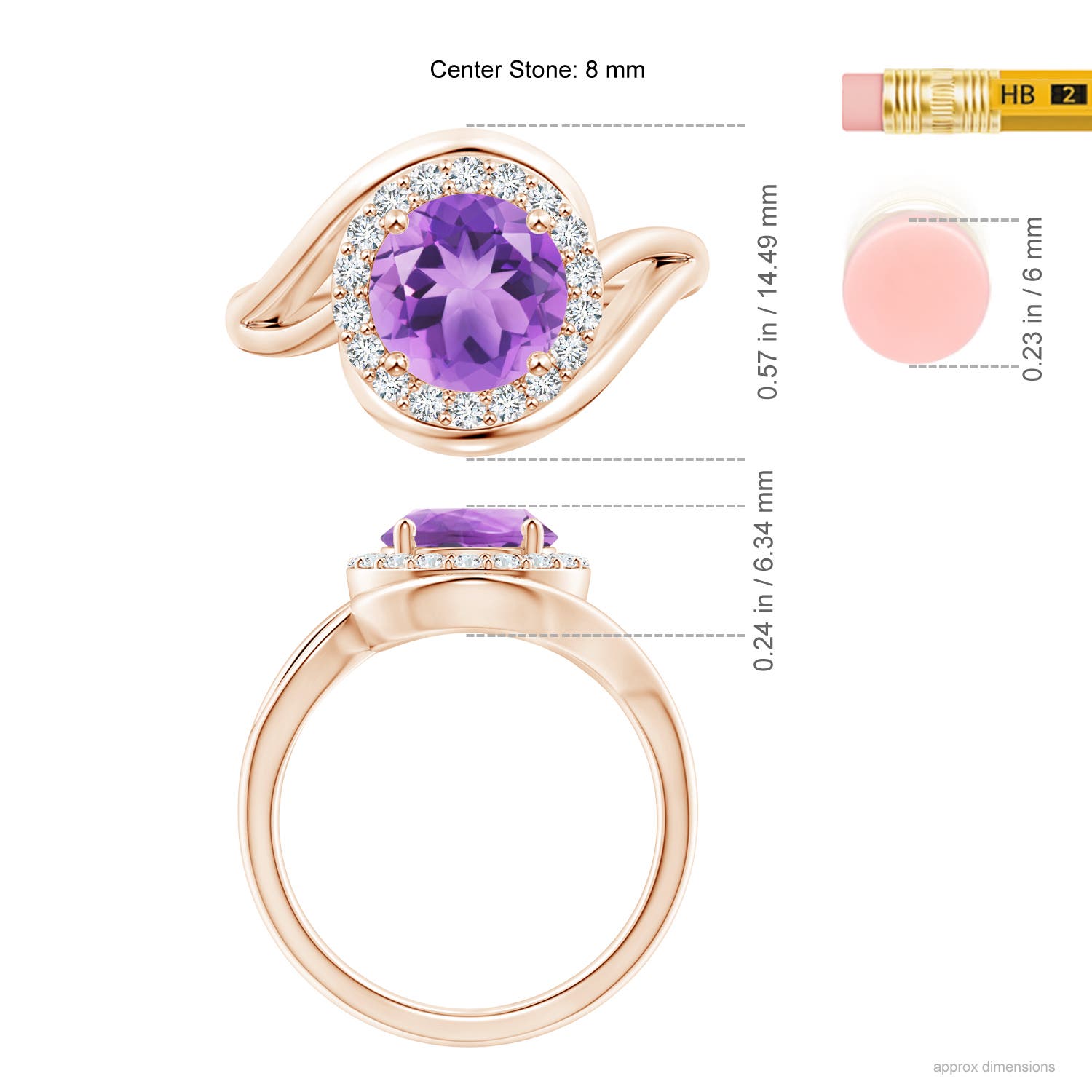 A - Amethyst / 1.95 CT / 14 KT Rose Gold