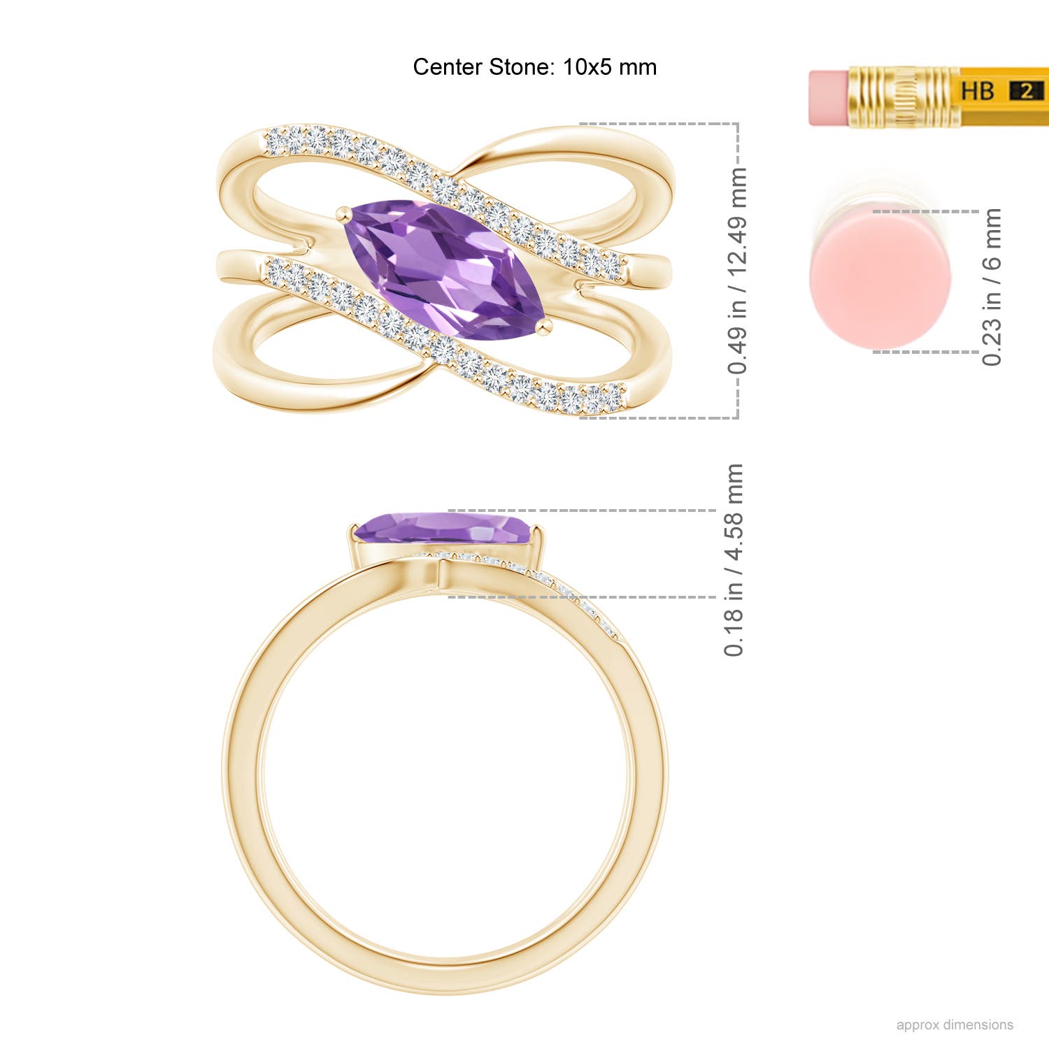 A - Amethyst / 1.13 CT / 14 KT Yellow Gold