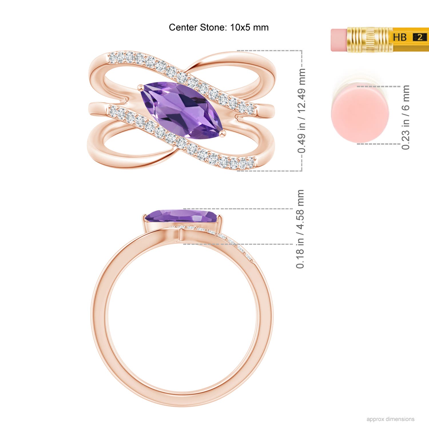 AA - Amethyst / 1.13 CT / 14 KT Rose Gold