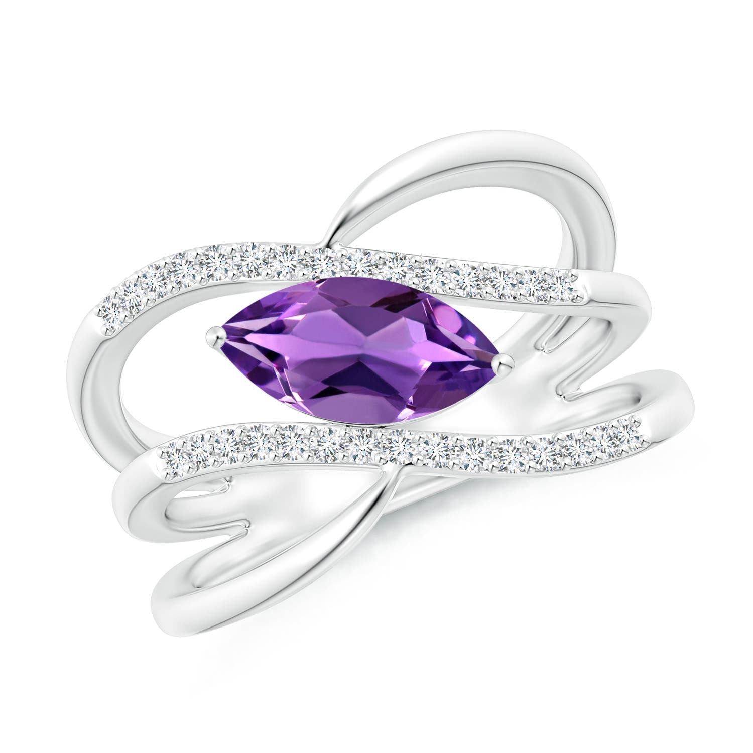 AAA - Amethyst / 1.13 CT / 14 KT White Gold