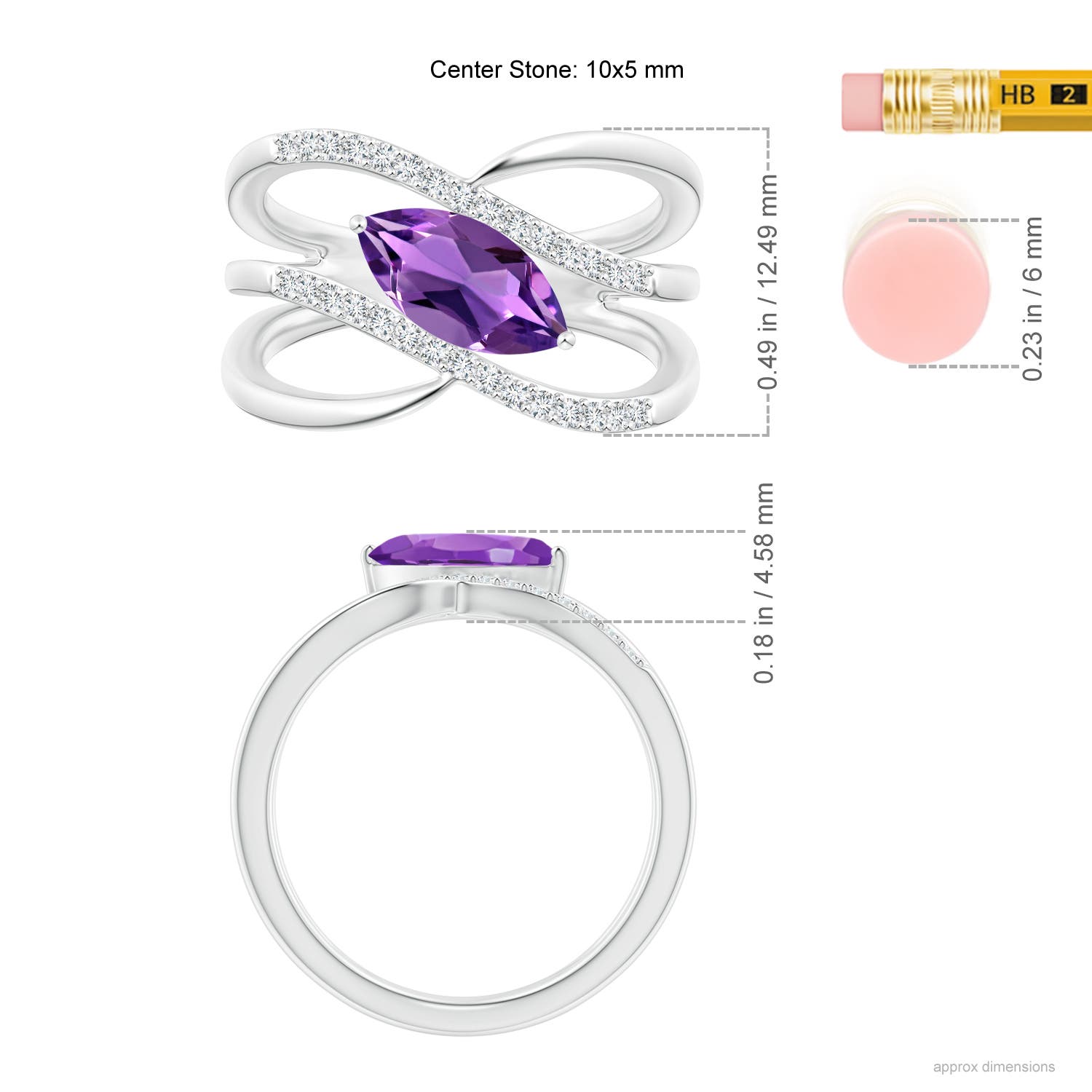 AAA - Amethyst / 1.13 CT / 14 KT White Gold