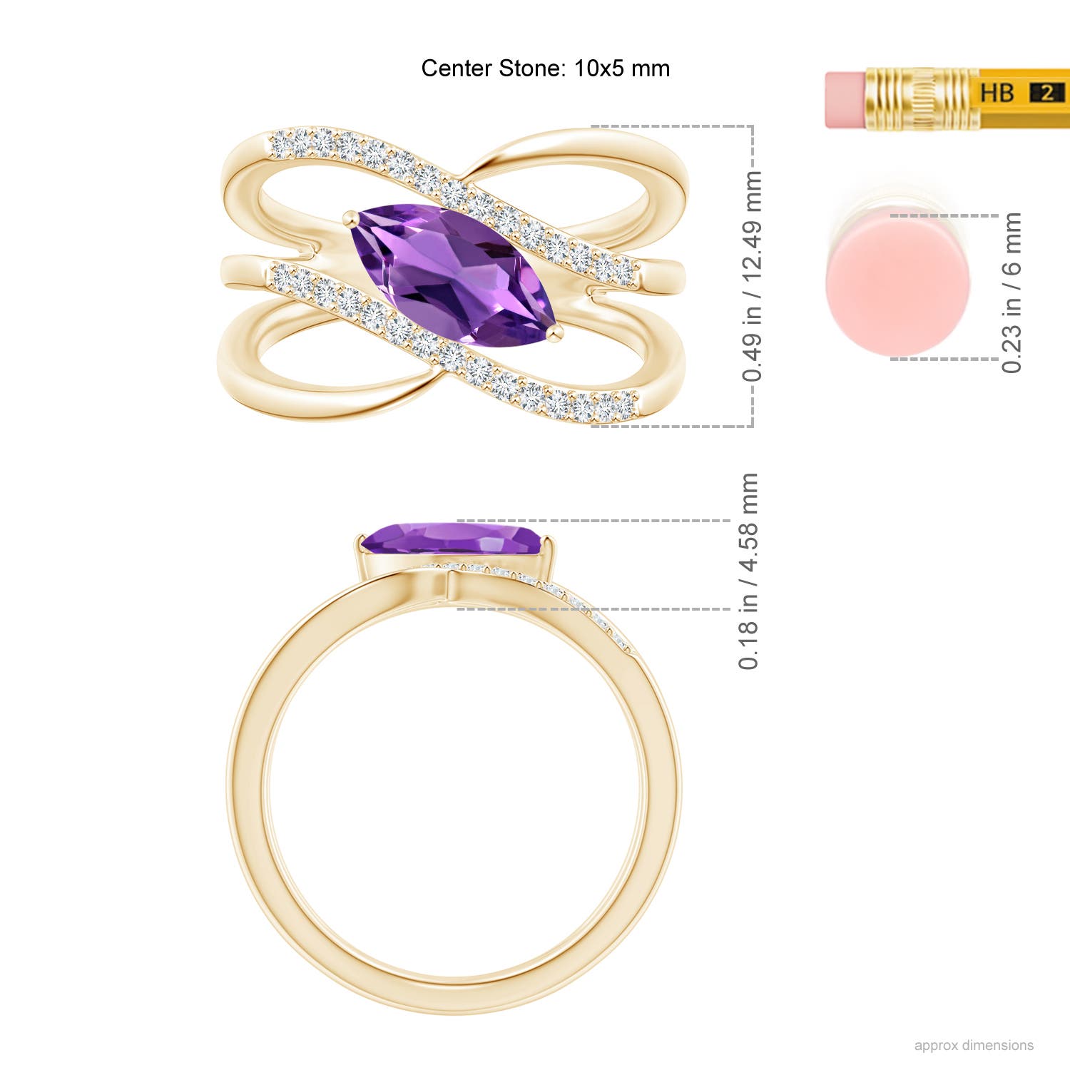 AAA - Amethyst / 1.13 CT / 14 KT Yellow Gold