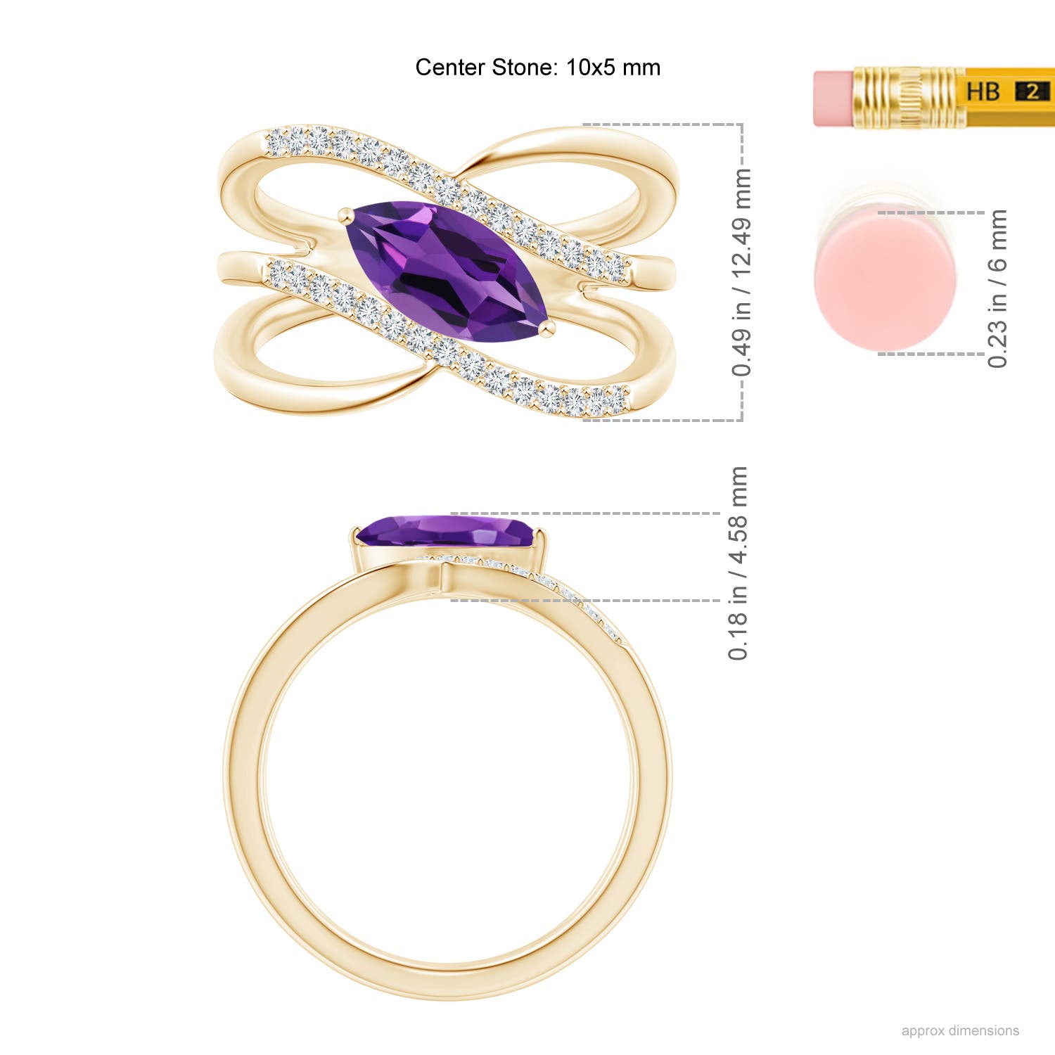 AAAA - Amethyst / 1.13 CT / 14 KT Yellow Gold