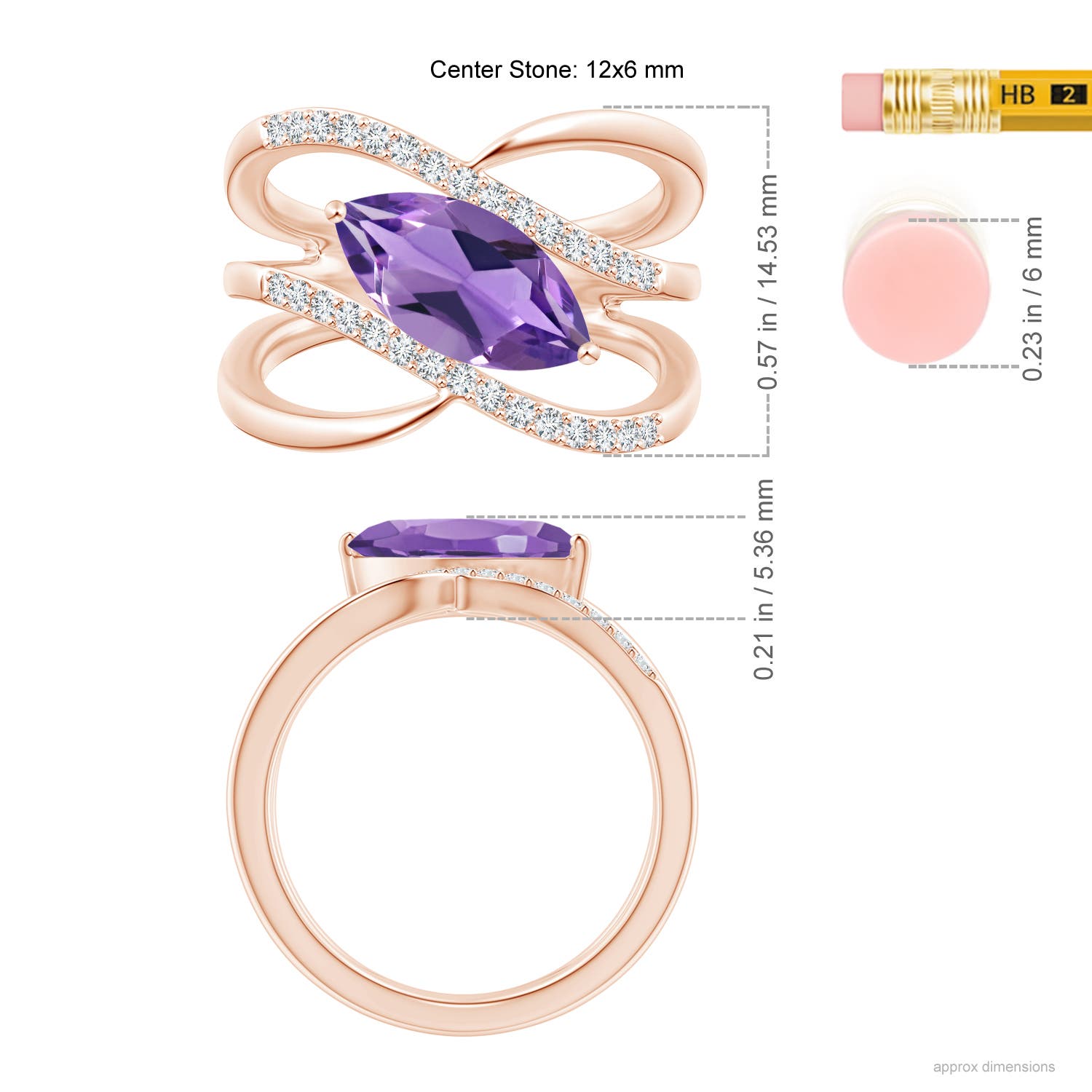 AA - Amethyst / 1.54 CT / 14 KT Rose Gold