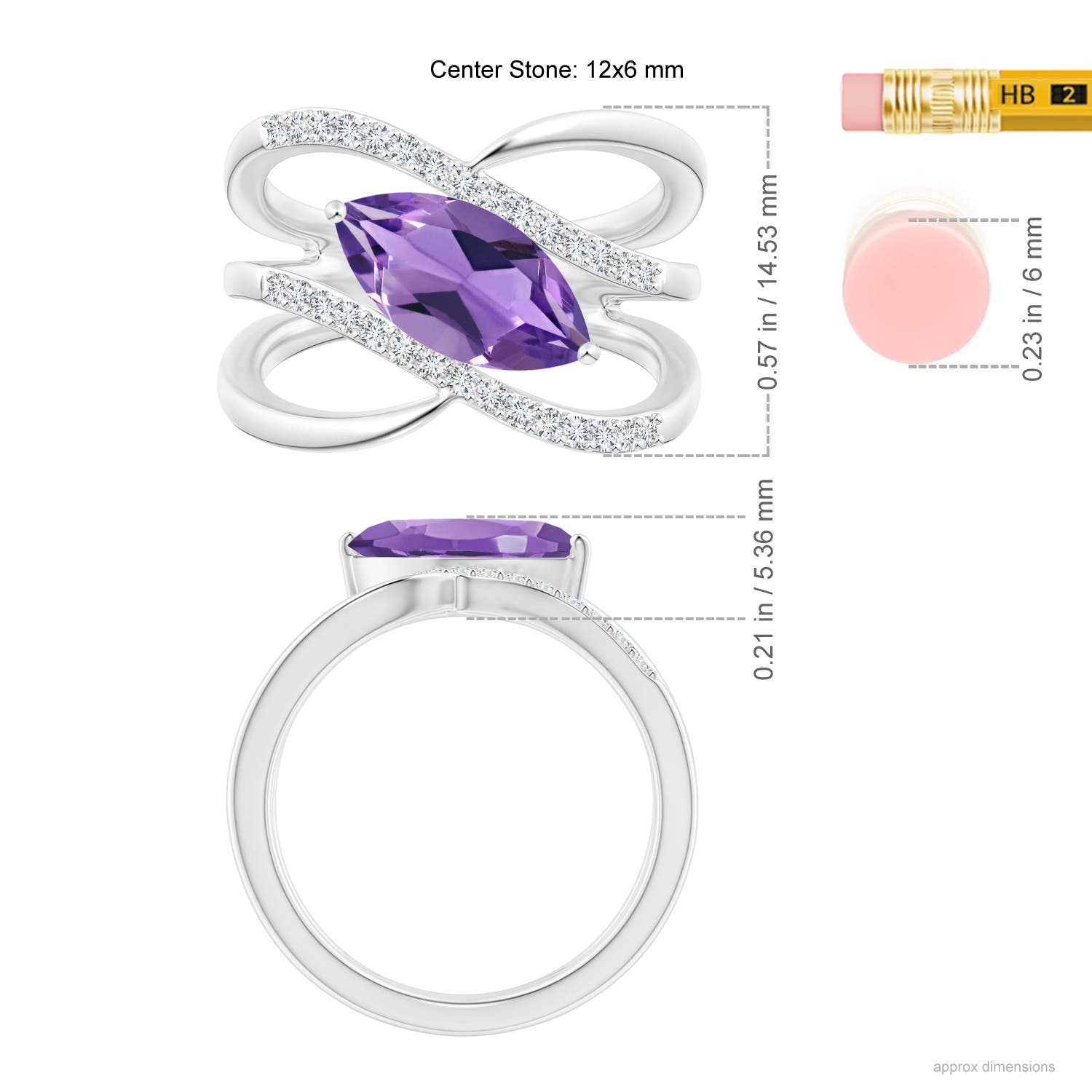 AA - Amethyst / 1.54 CT / 14 KT White Gold