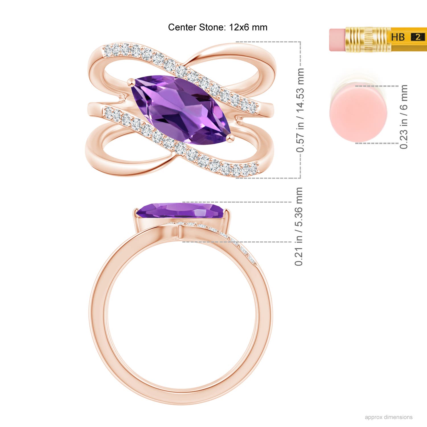 AAA - Amethyst / 1.54 CT / 14 KT Rose Gold