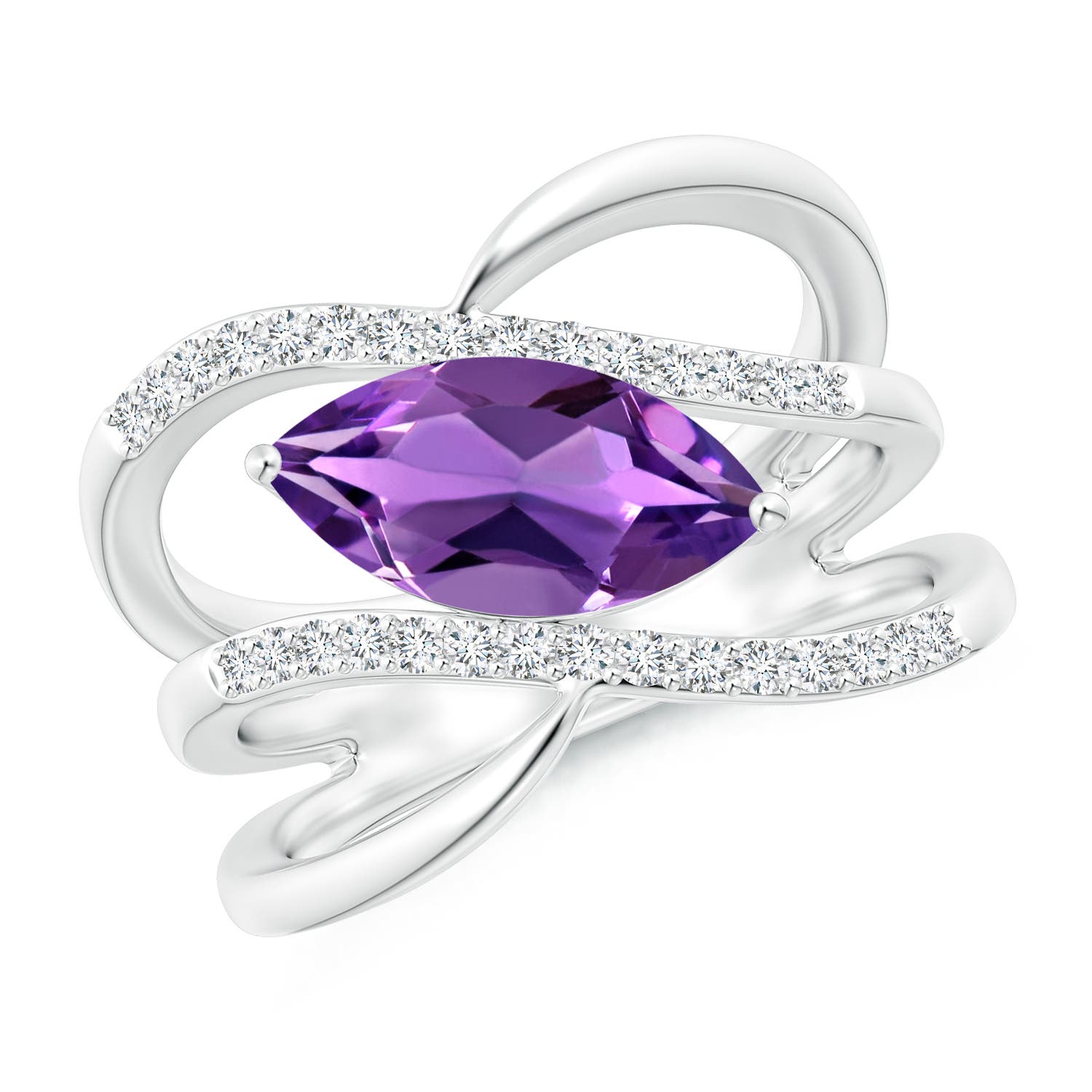 AAA - Amethyst / 1.54 CT / 14 KT White Gold