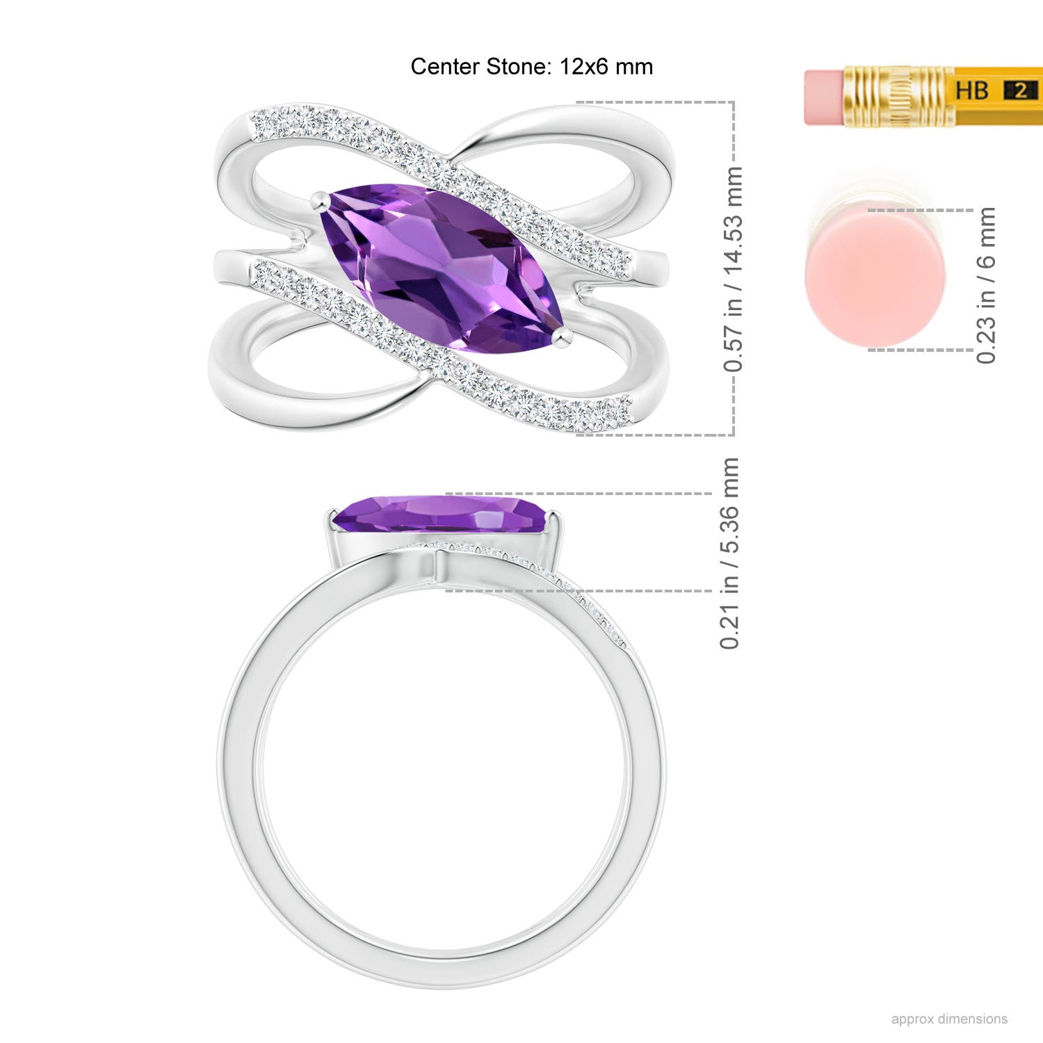 AAA - Amethyst / 1.54 CT / 14 KT White Gold