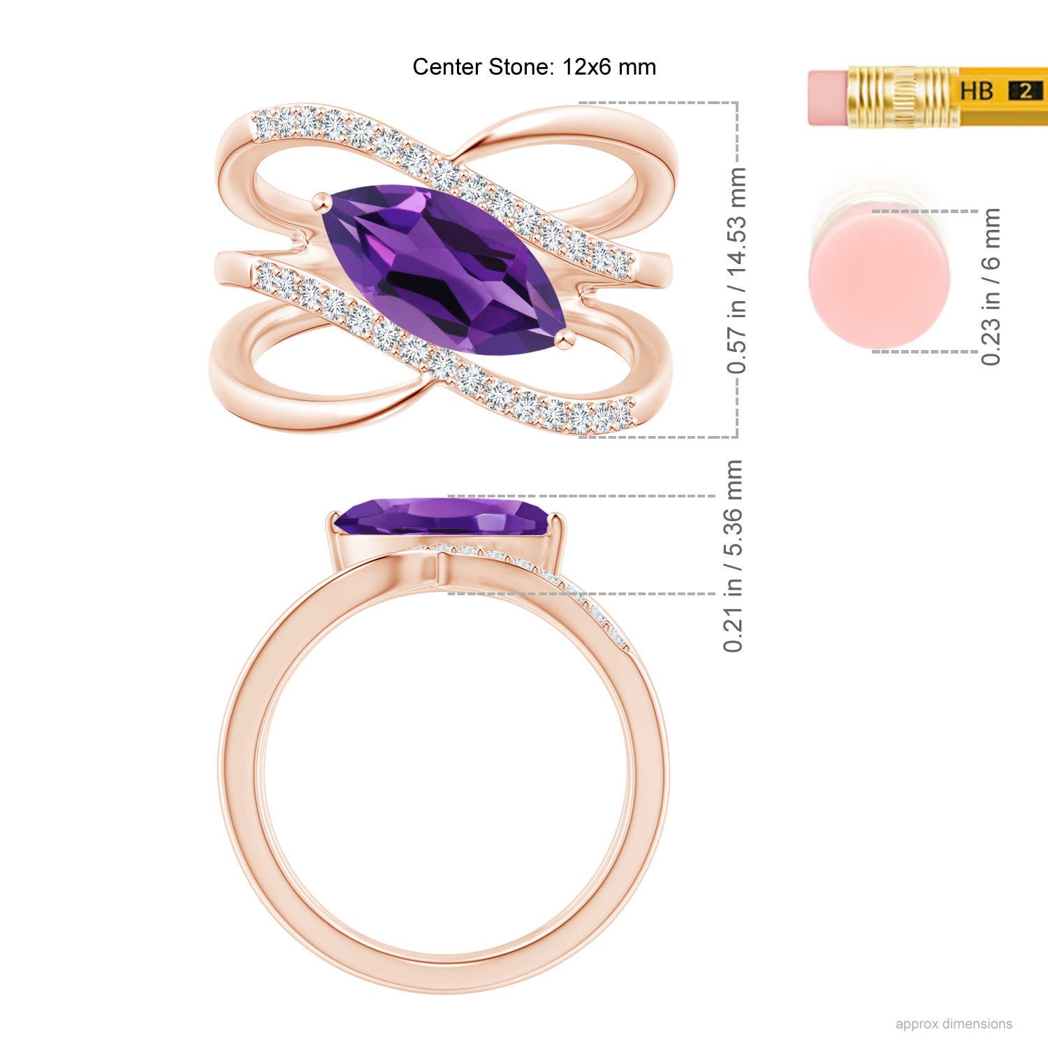 AAAA - Amethyst / 1.54 CT / 14 KT Rose Gold