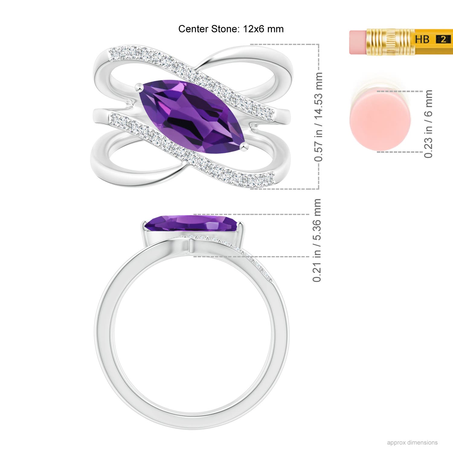 AAAA - Amethyst / 1.54 CT / 14 KT White Gold