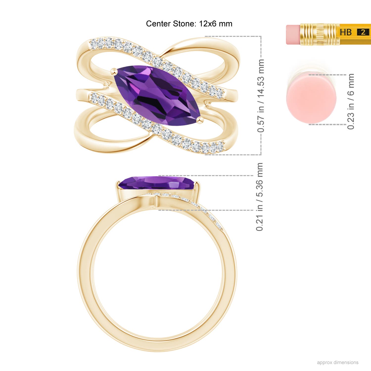 AAAA - Amethyst / 1.54 CT / 14 KT Yellow Gold