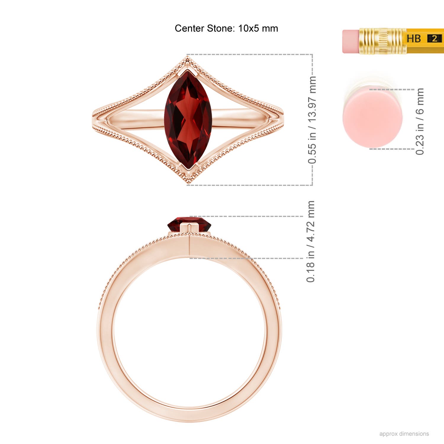 AAAA - Garnet / 1.45 CT / 14 KT Rose Gold