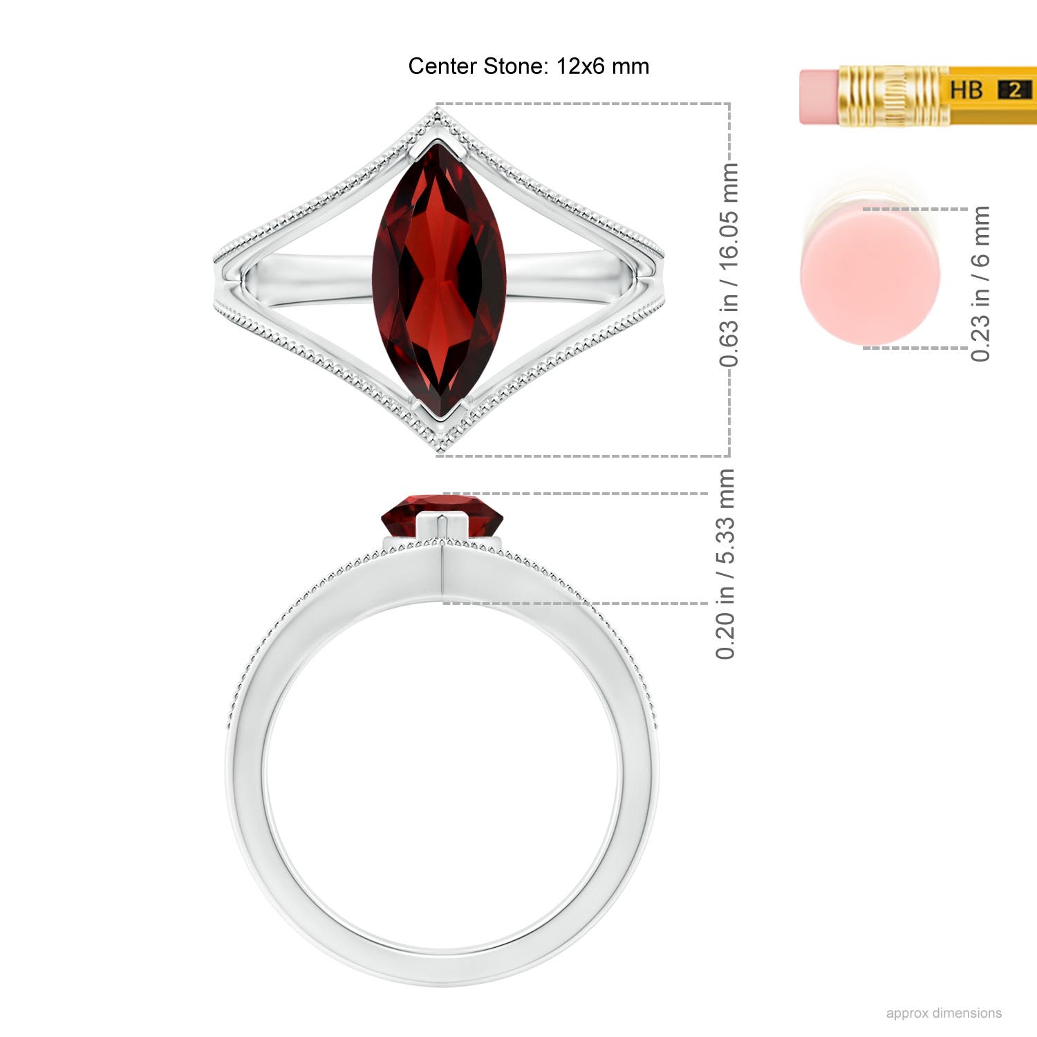 AAA - Garnet / 1.85 CT / 14 KT White Gold