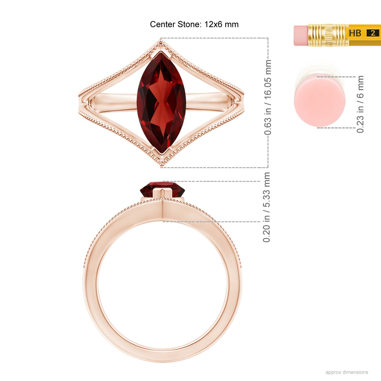 AAAA - Garnet / 1.85 CT / 14 KT Rose Gold