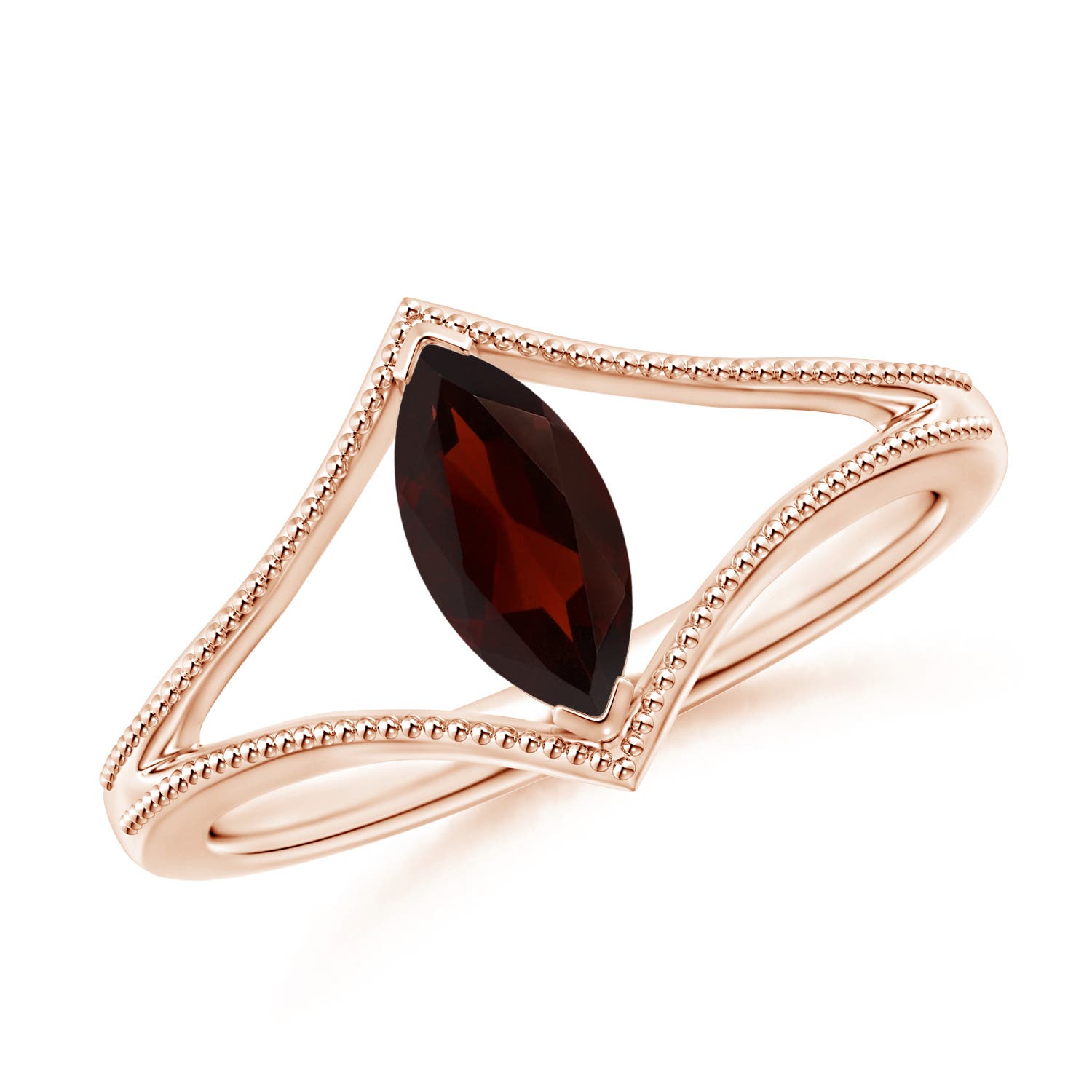 A - Garnet / 0.6 CT / 14 KT Rose Gold