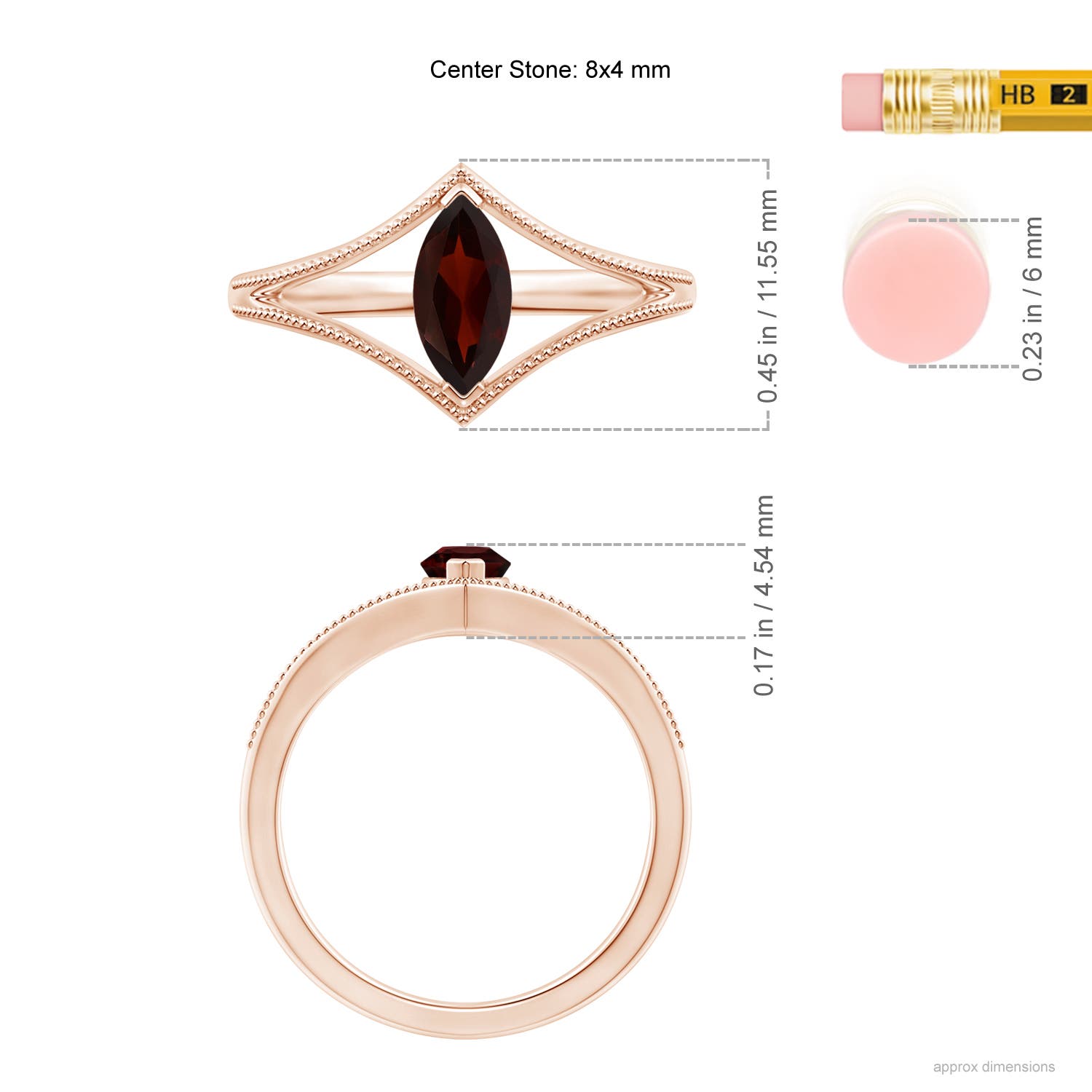 A - Garnet / 0.6 CT / 14 KT Rose Gold