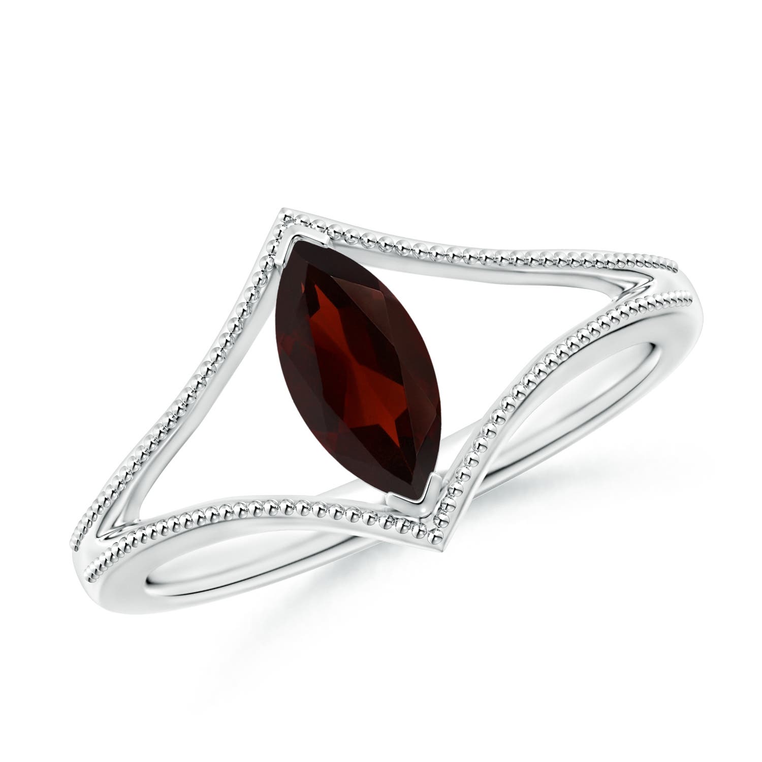 A - Garnet / 0.6 CT / 14 KT White Gold