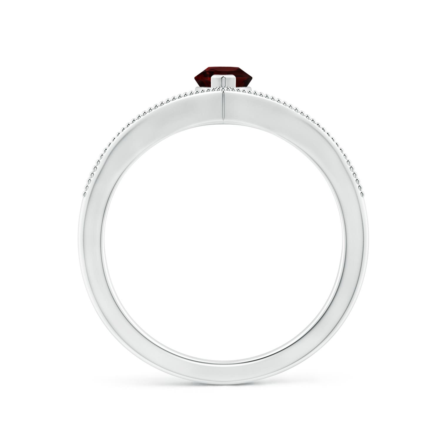 A - Garnet / 0.6 CT / 14 KT White Gold