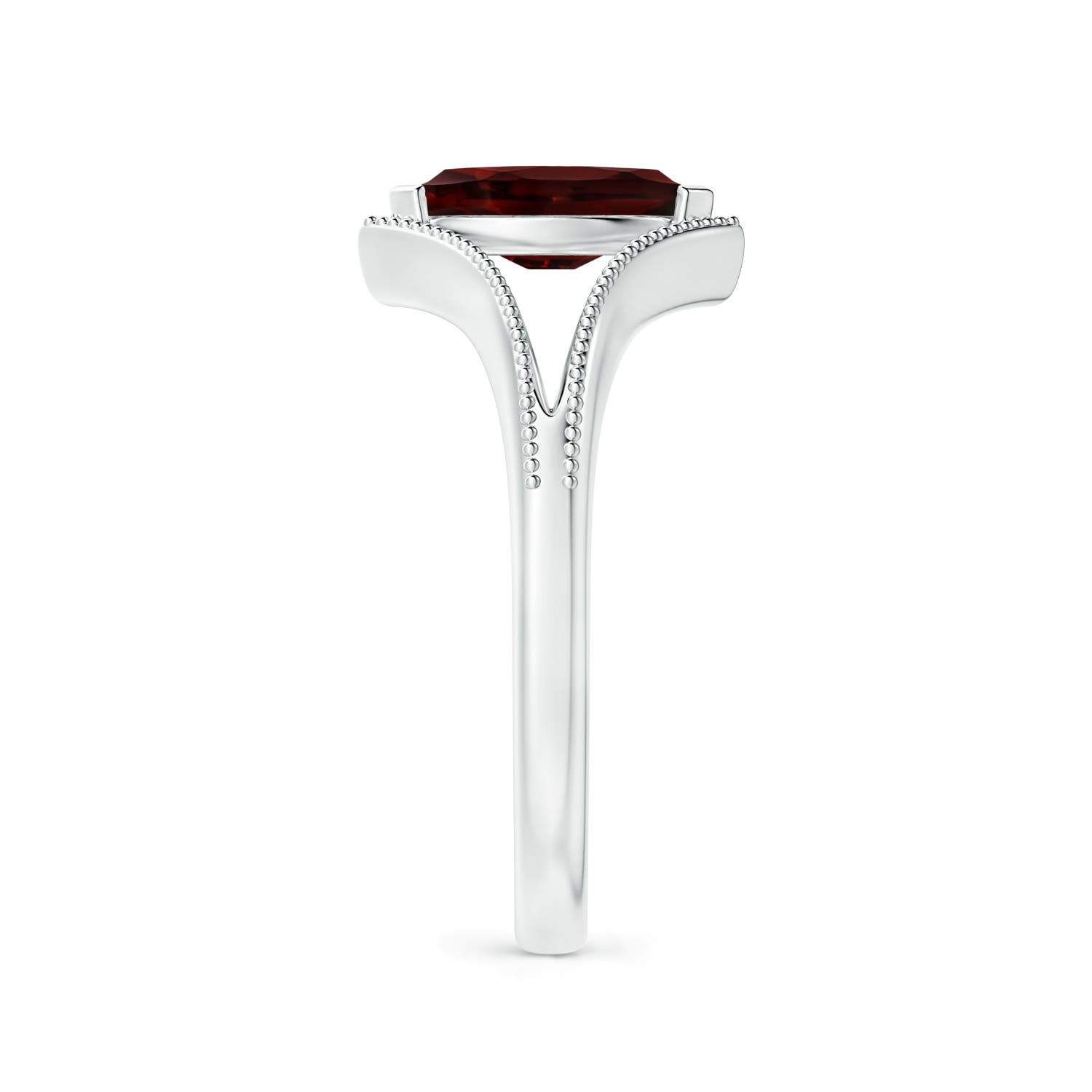 A - Garnet / 0.6 CT / 14 KT White Gold