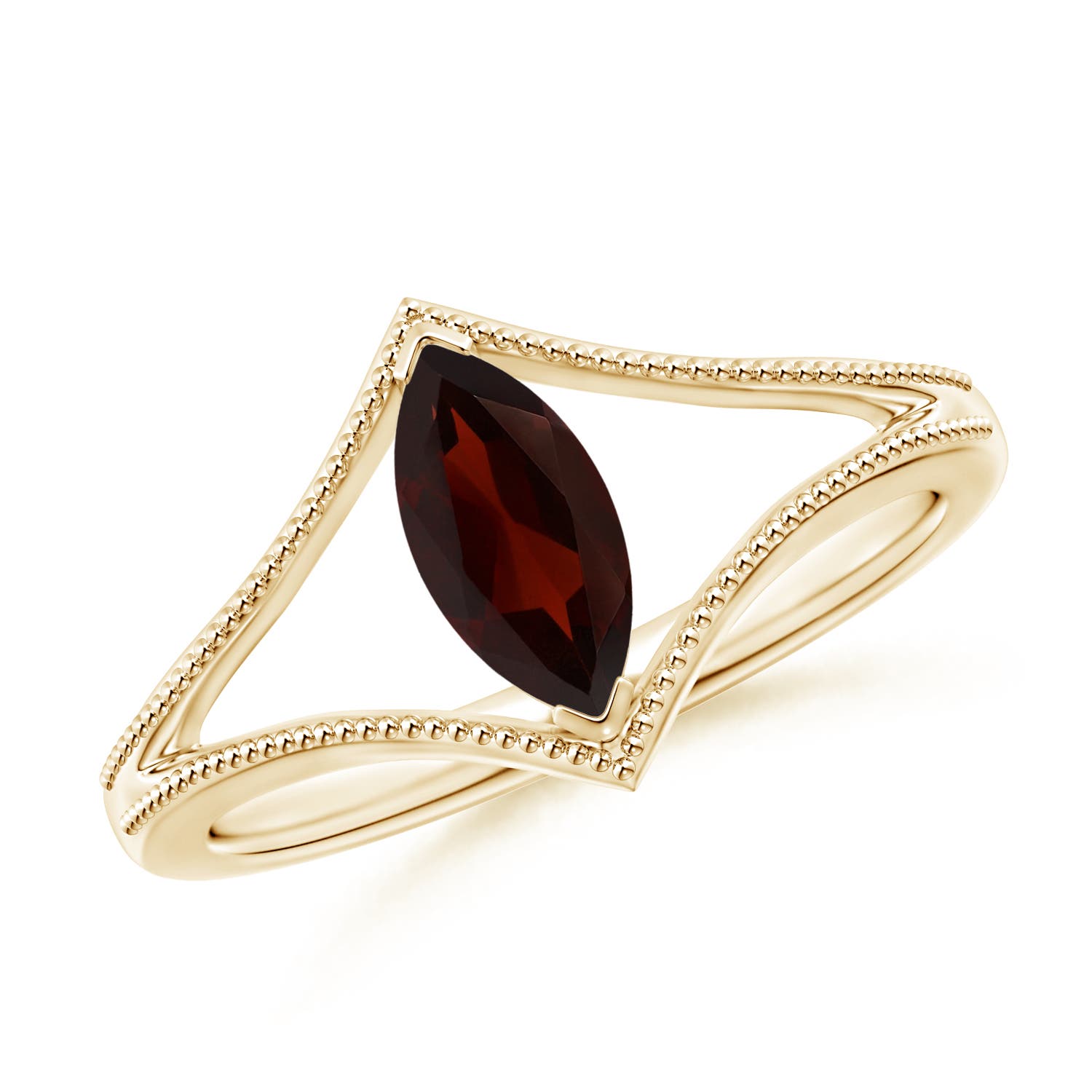 A - Garnet / 0.6 CT / 14 KT Yellow Gold