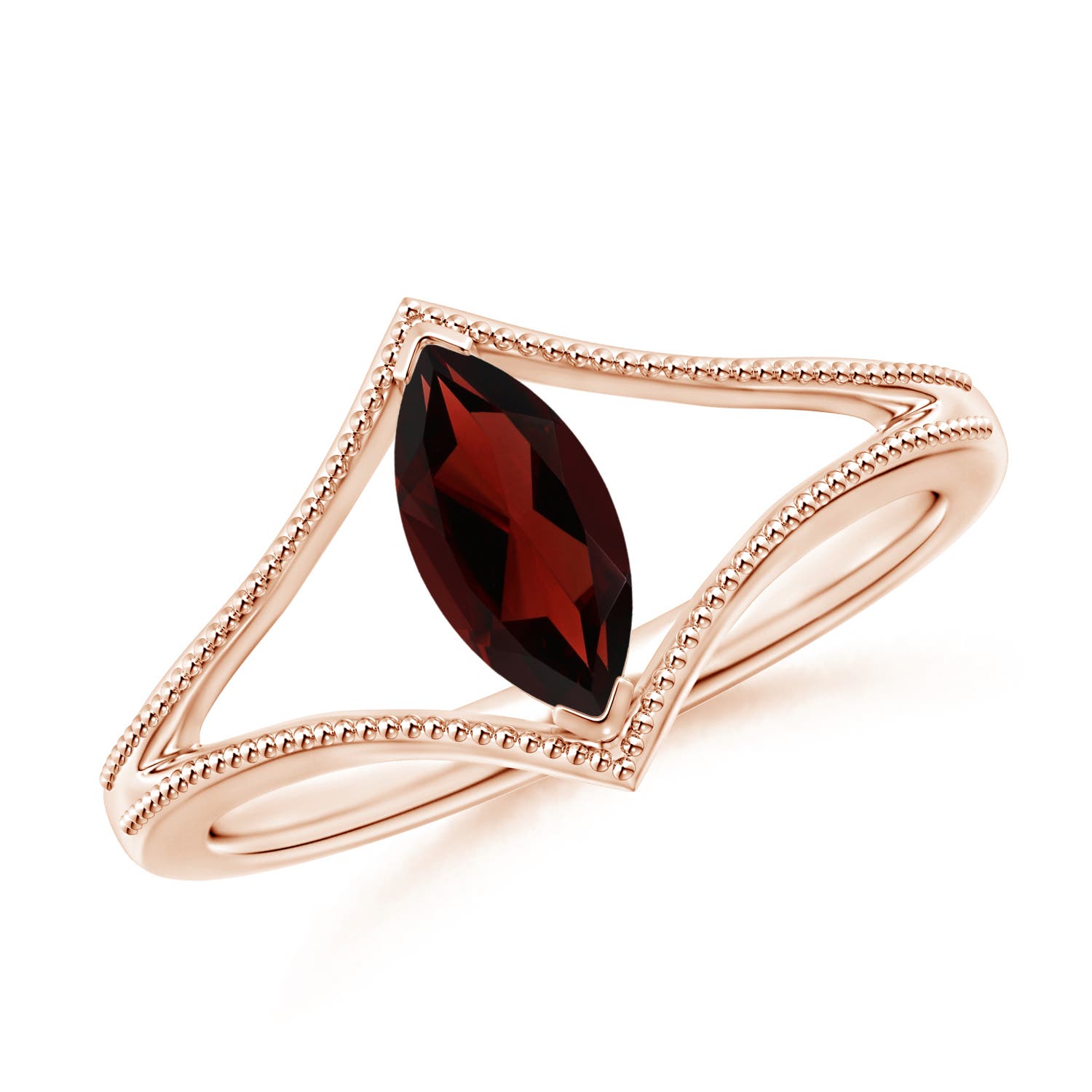 AA - Garnet / 0.6 CT / 14 KT Rose Gold