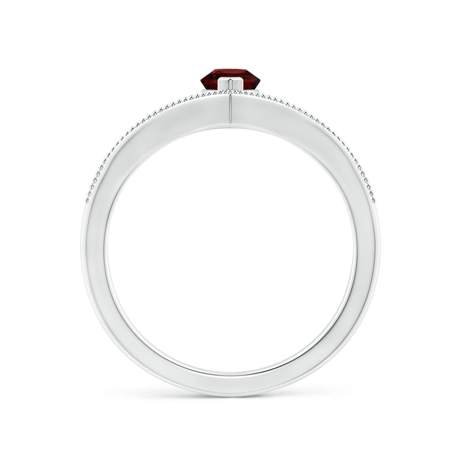 AA - Garnet / 0.6 CT / 14 KT White Gold