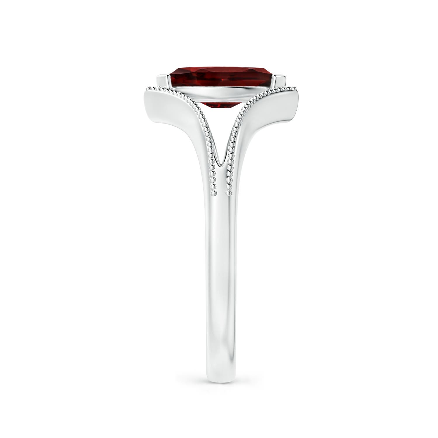 AA - Garnet / 0.6 CT / 14 KT White Gold