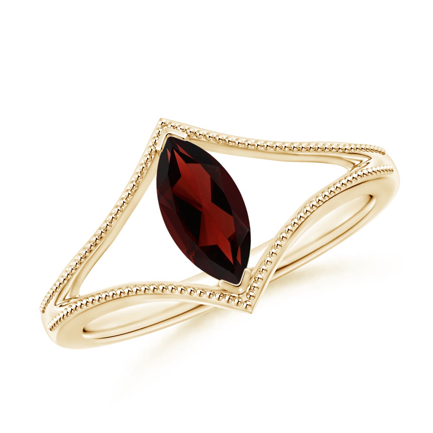 AA - Garnet / 0.6 CT / 14 KT Yellow Gold